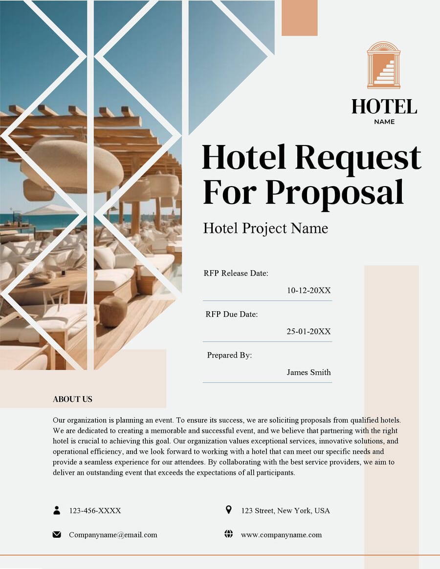 Hotel RFP (Request for Proposal) Template WordLayouts