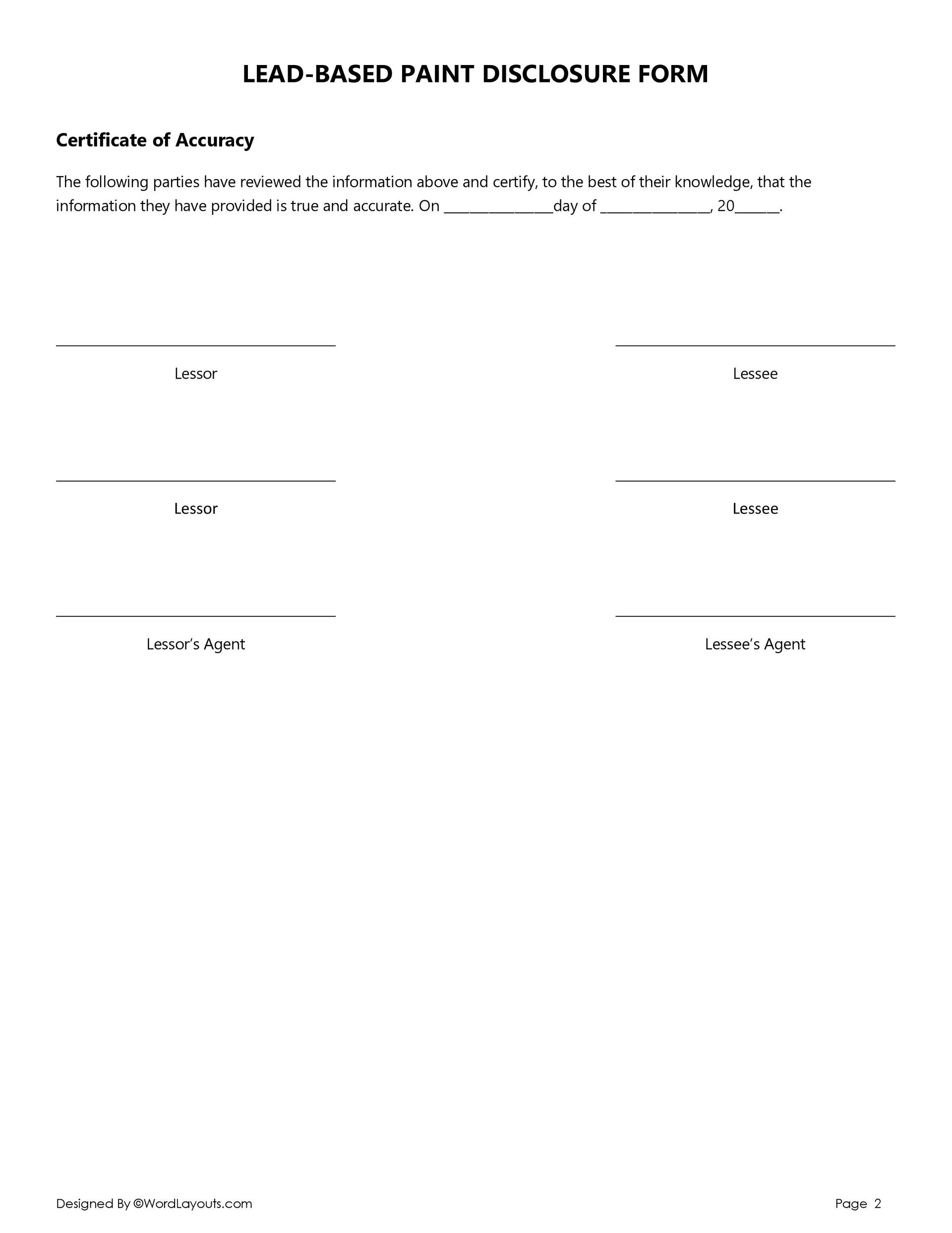 Lead-Based Paint Disclosure Form for Landlords - WordLayouts lead-based-paint-disclosure-form-for-landlords-wordlayouts