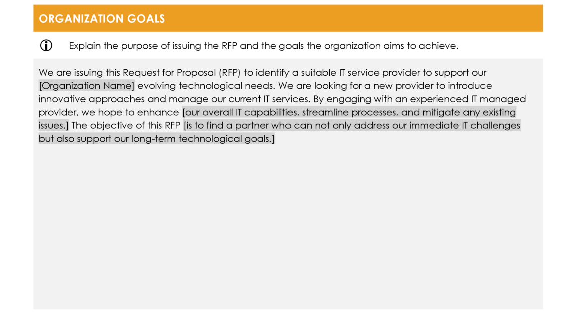 IT Services Request for Proposal Template - WordLayouts