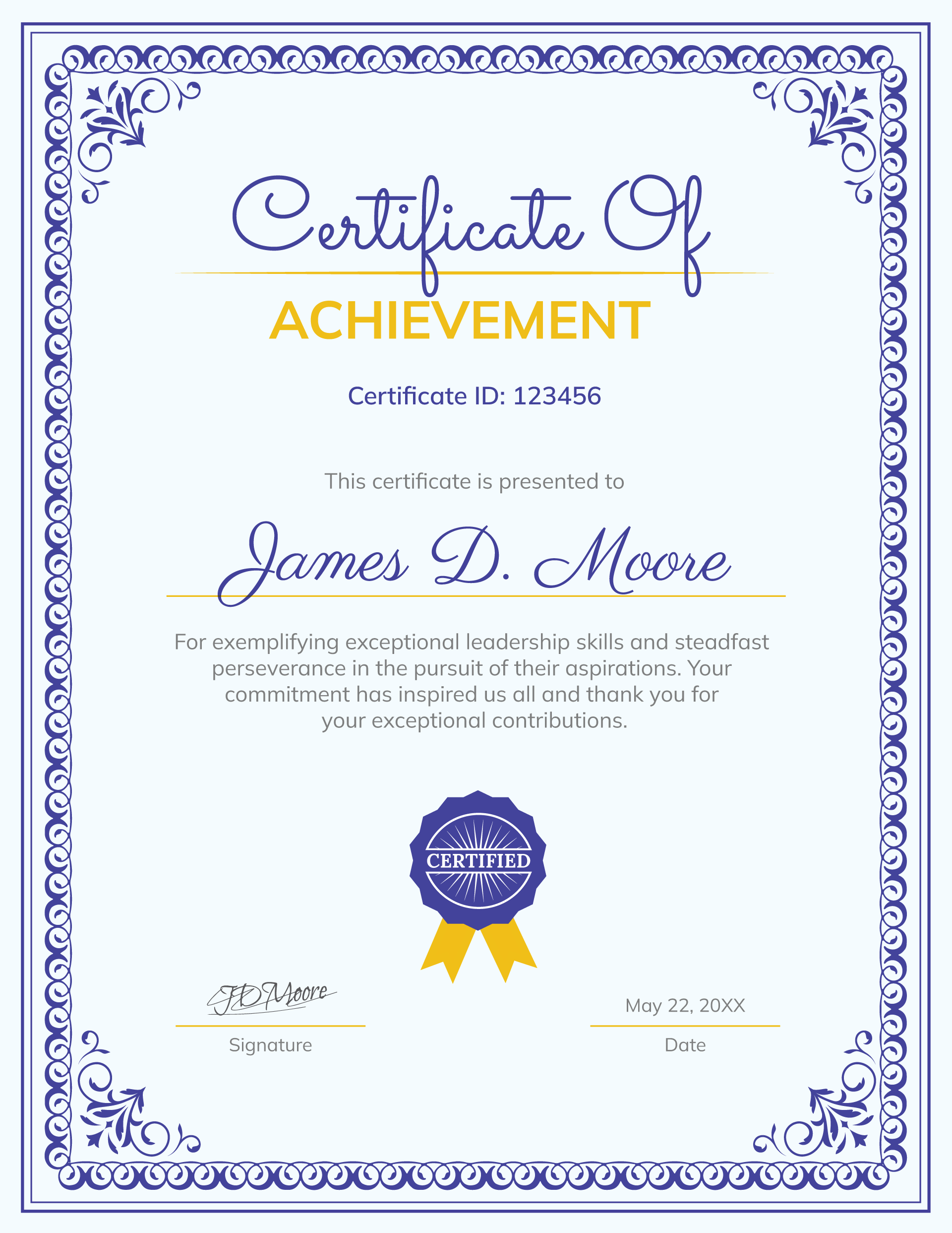 Free Achievement Certificate Templates to Edit & Print free-achievement-certificate-templates-to-edit-print