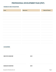 Professional Development Plan Template - WordLayouts
