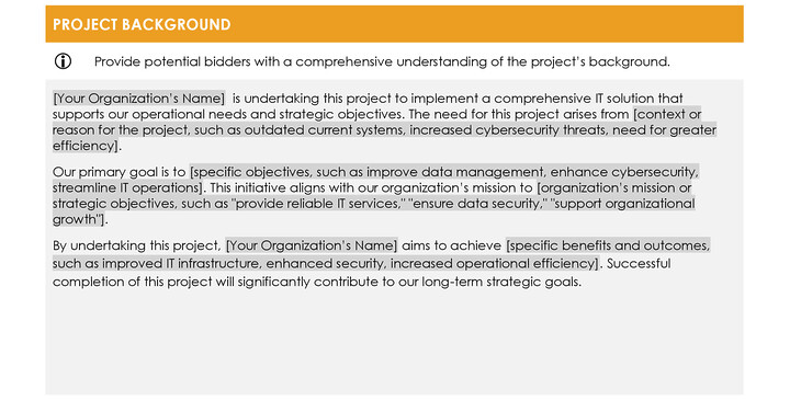 IT Services Request for Proposal Template - WordLayouts