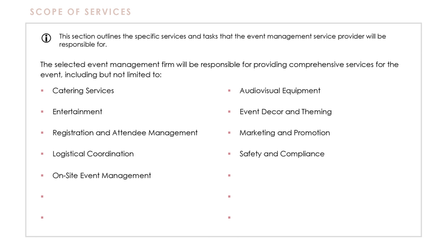 Event Request for Proposal Template - GDocs - WordLayouts