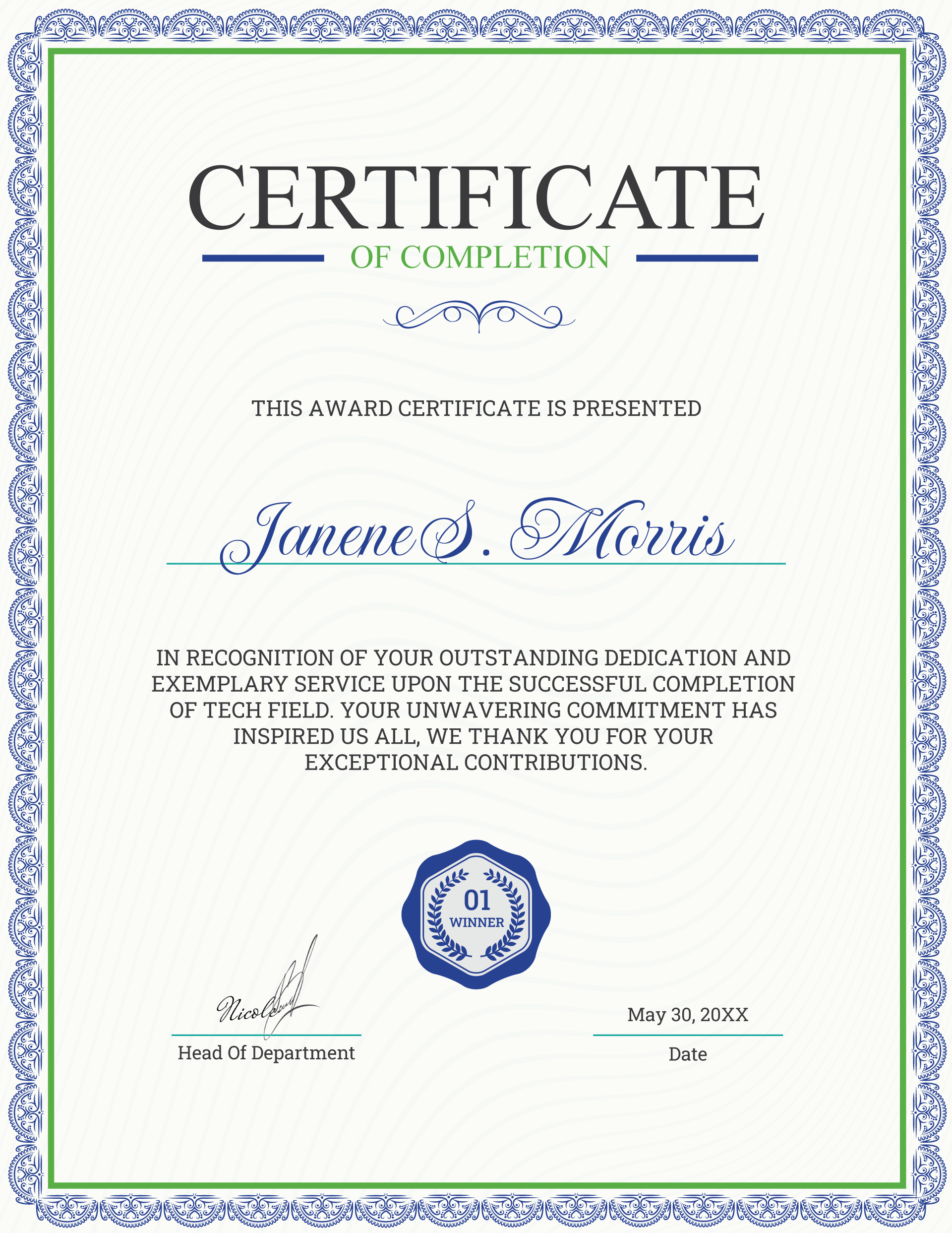Serene Recognition Award Certificate Template (Portrait) WordLayouts Serene Recognition Award Certificate Template (Portrait) WordLayouts