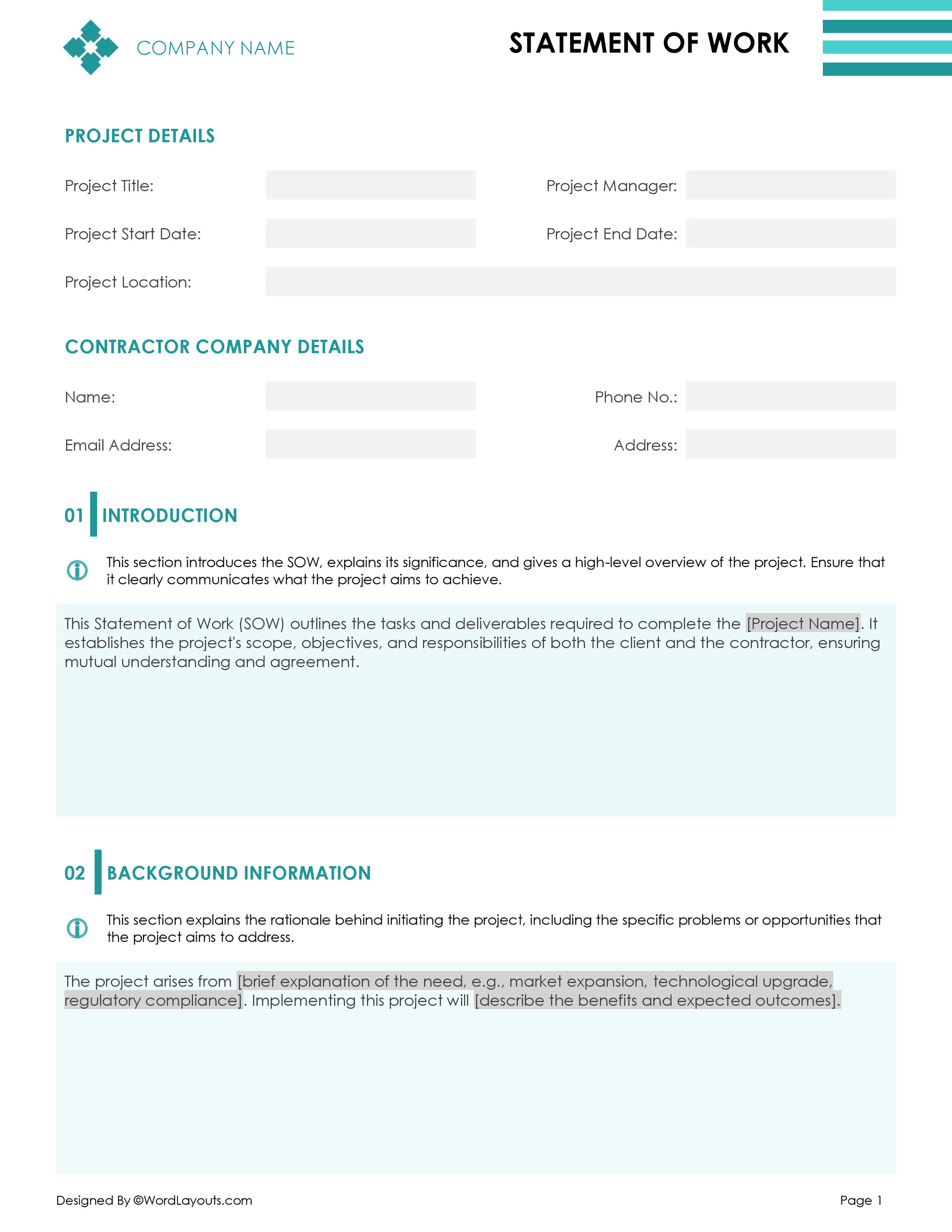 Free Statement of Work Template - GDocs - WordLayouts free-statement-of-work-template-gdocs-wordlayouts