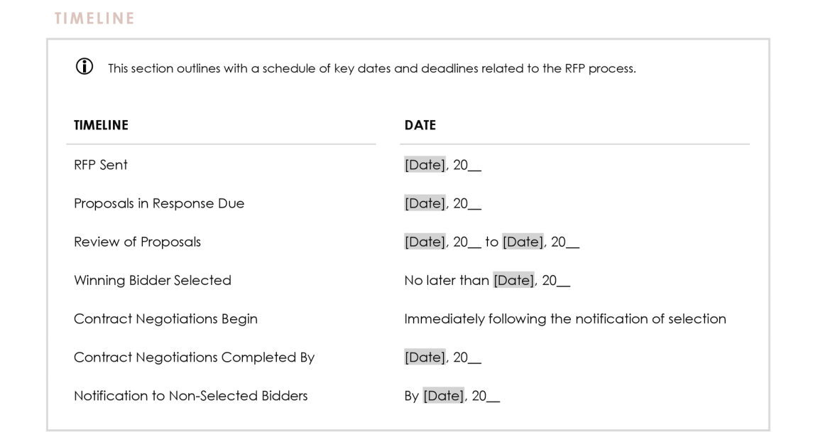 Event Request for Proposal Template - GDocs - WordLayouts
