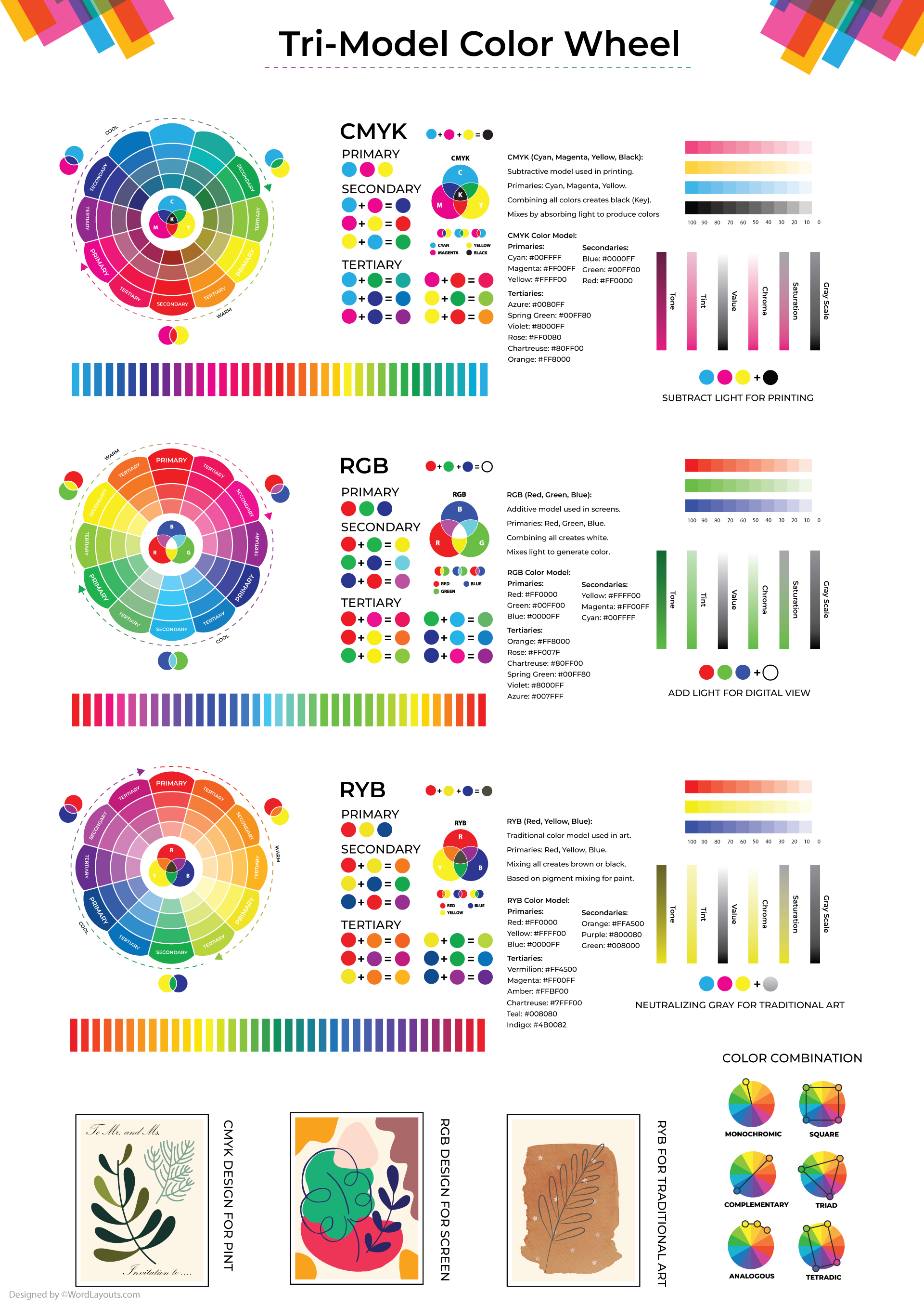 HSL Color Wheel Chart - PDF - WordLayouts
