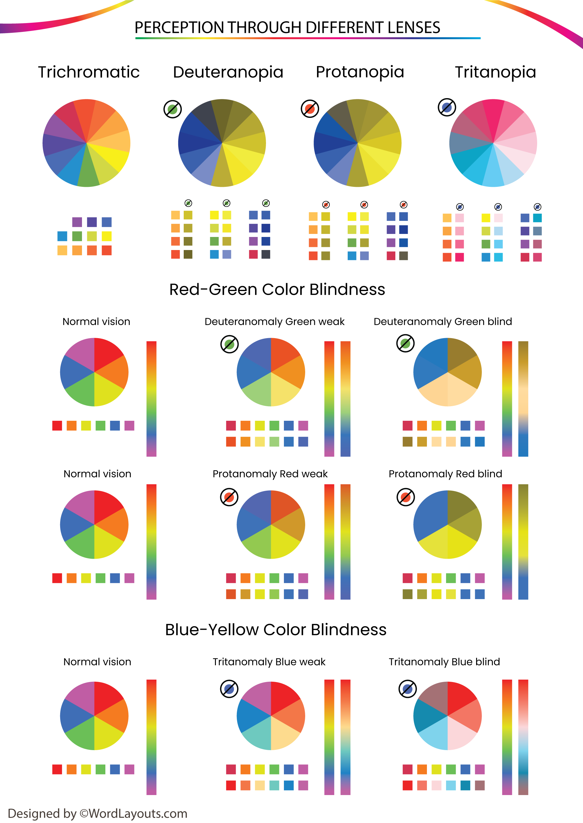 Monochrome Color Wheel Chart - PDF - WordLayouts