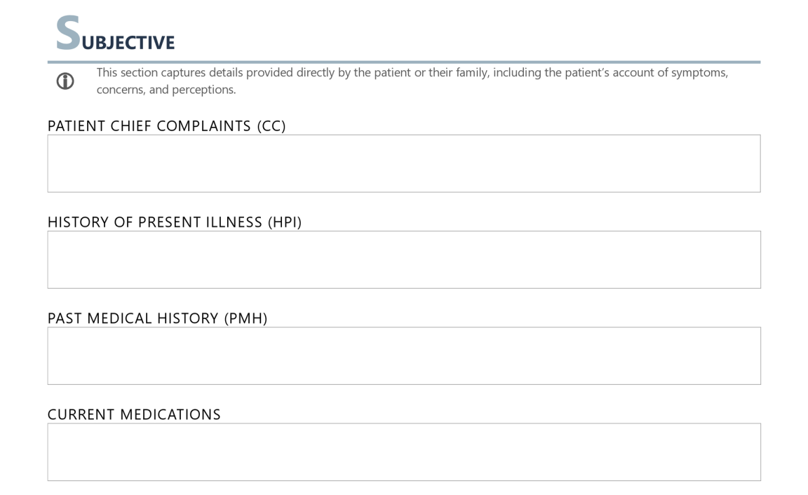 Clinical SOAP Note Template - Word, Google Docs