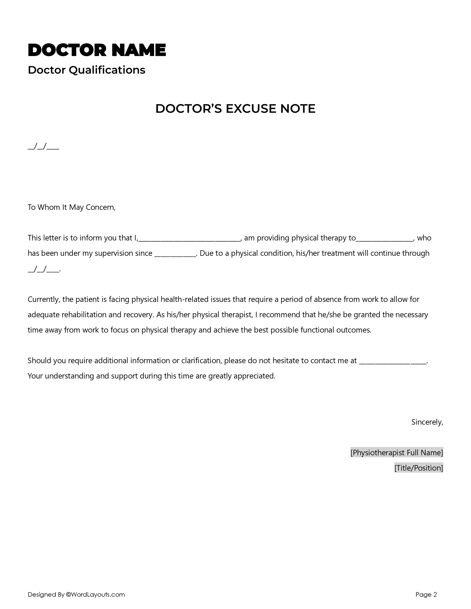 Physical Therapy Doctor s Excuse Note Template WordLayouts physical-therapy-doctor-s-excuse-note-template-wordlayouts