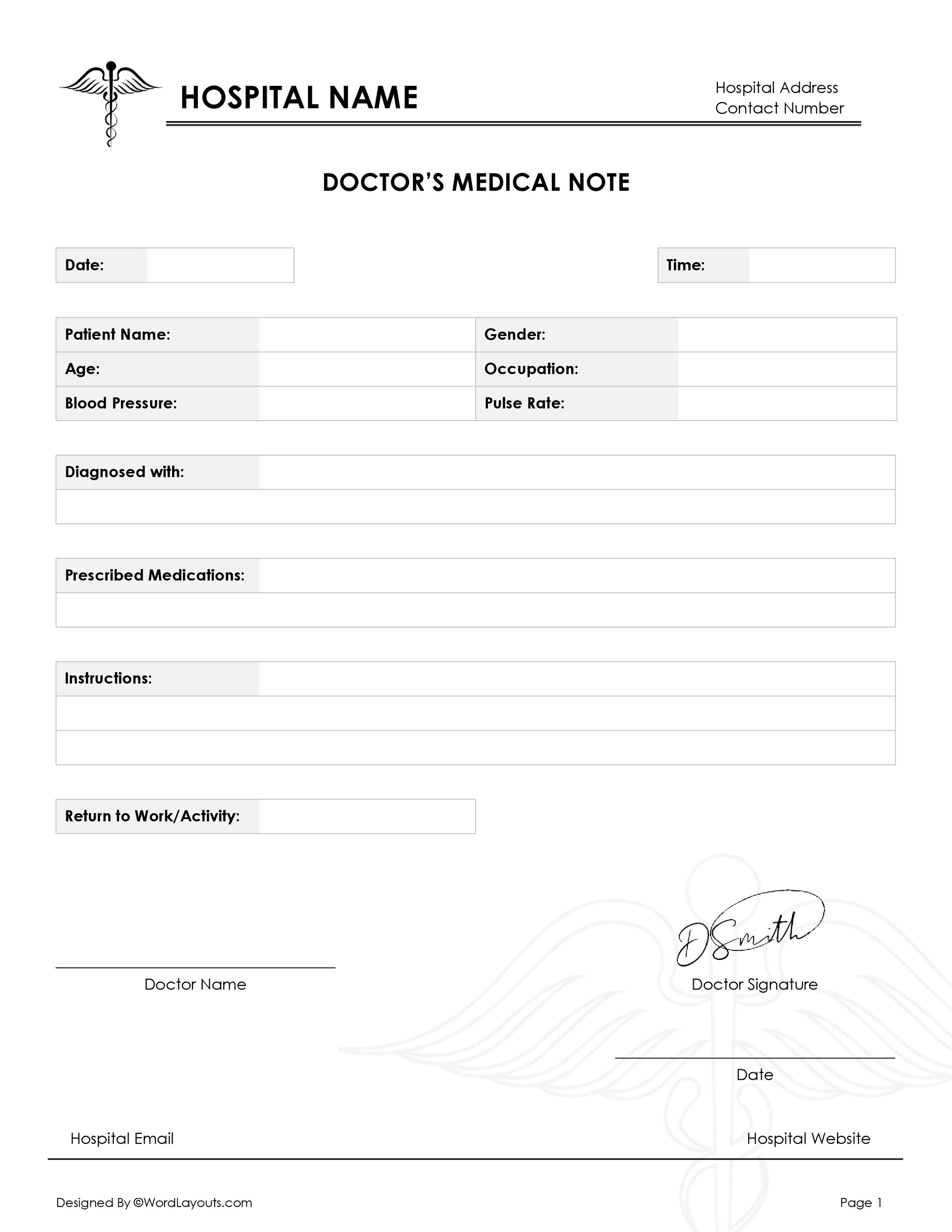 Free Printable Doctors Notes Templates Free Printable Doctors Notes Templates