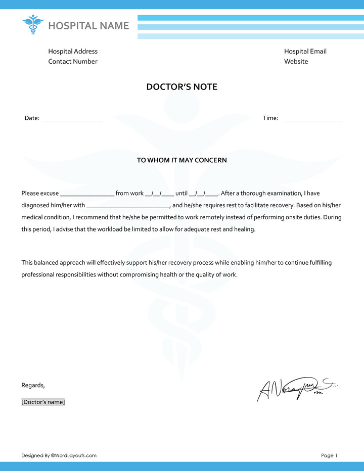 Free Doctor s Note Templates To Edit Print free-doctor-s-note-templates-to-edit-print