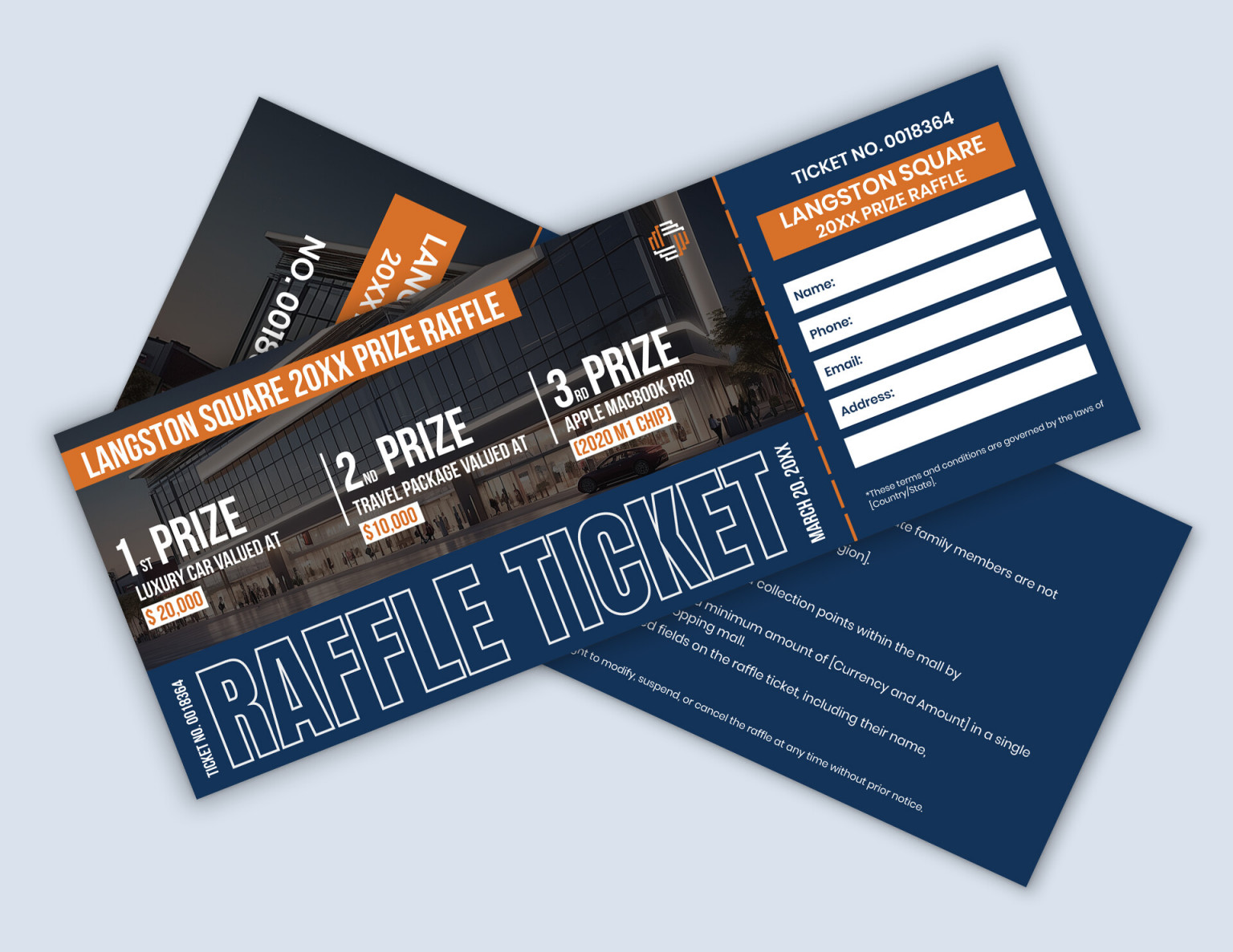 Grand Prize Raffle Ticket Template - WordLayouts