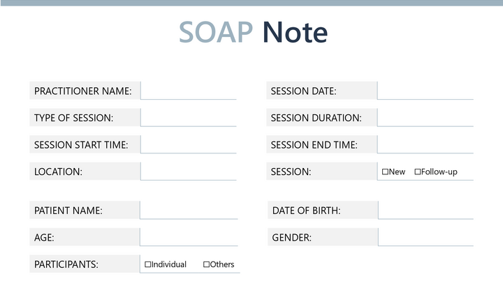Clinical SOAP Note Template - Word, Google Docs