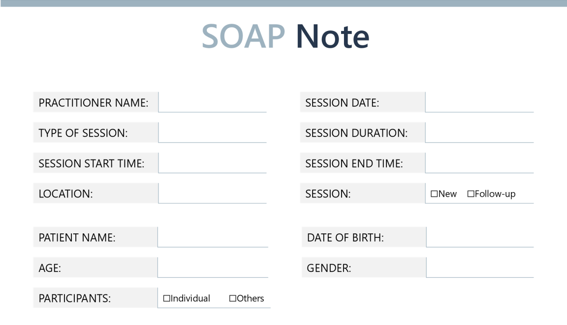 Clinical SOAP Note Template - Word, Google Docs