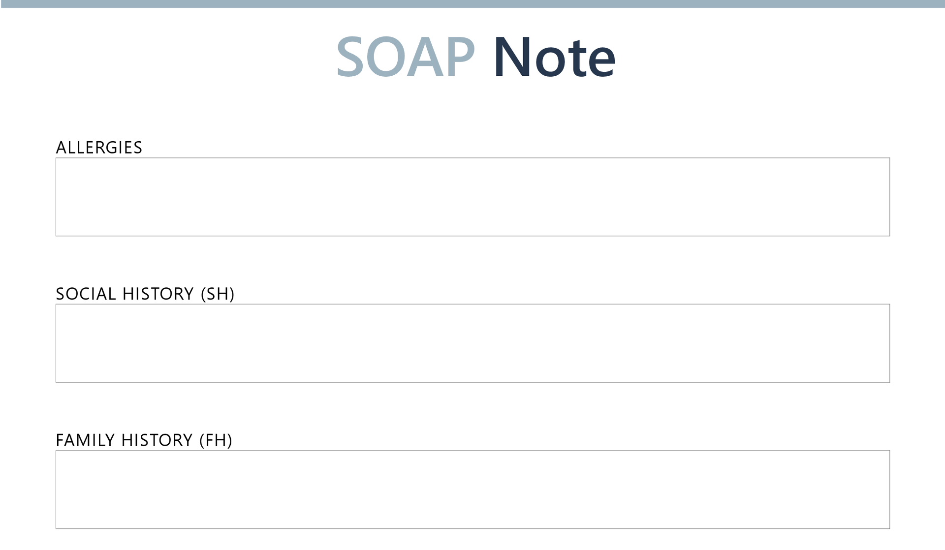 Clinical SOAP Note Template - Word, Google Docs