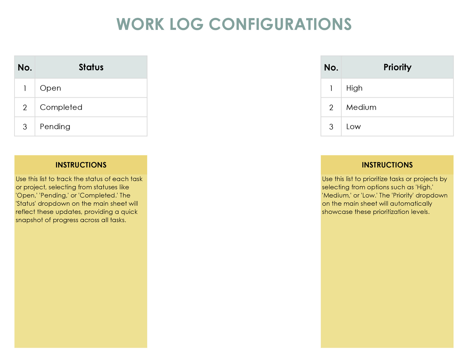 Free Work Log Template for Excel & Google Sheets