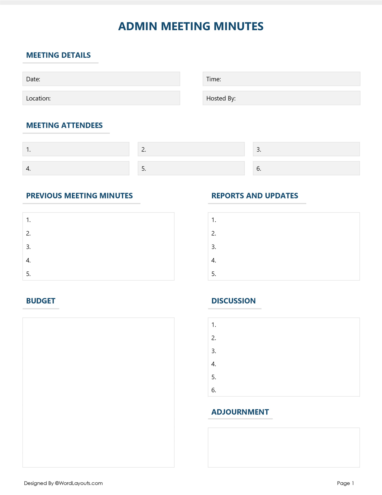 Free Meeting Minutes Templates (Word, GDocs)