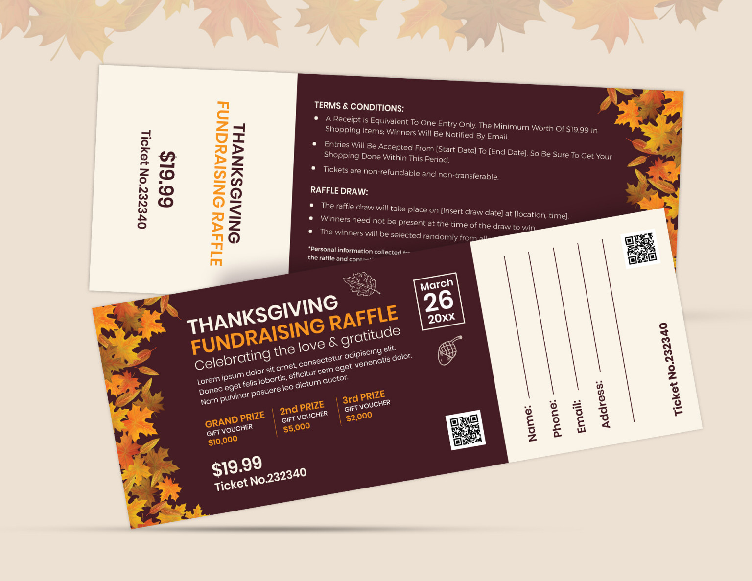 Ticket to Change Raffle Ticket Template - WordLayouts