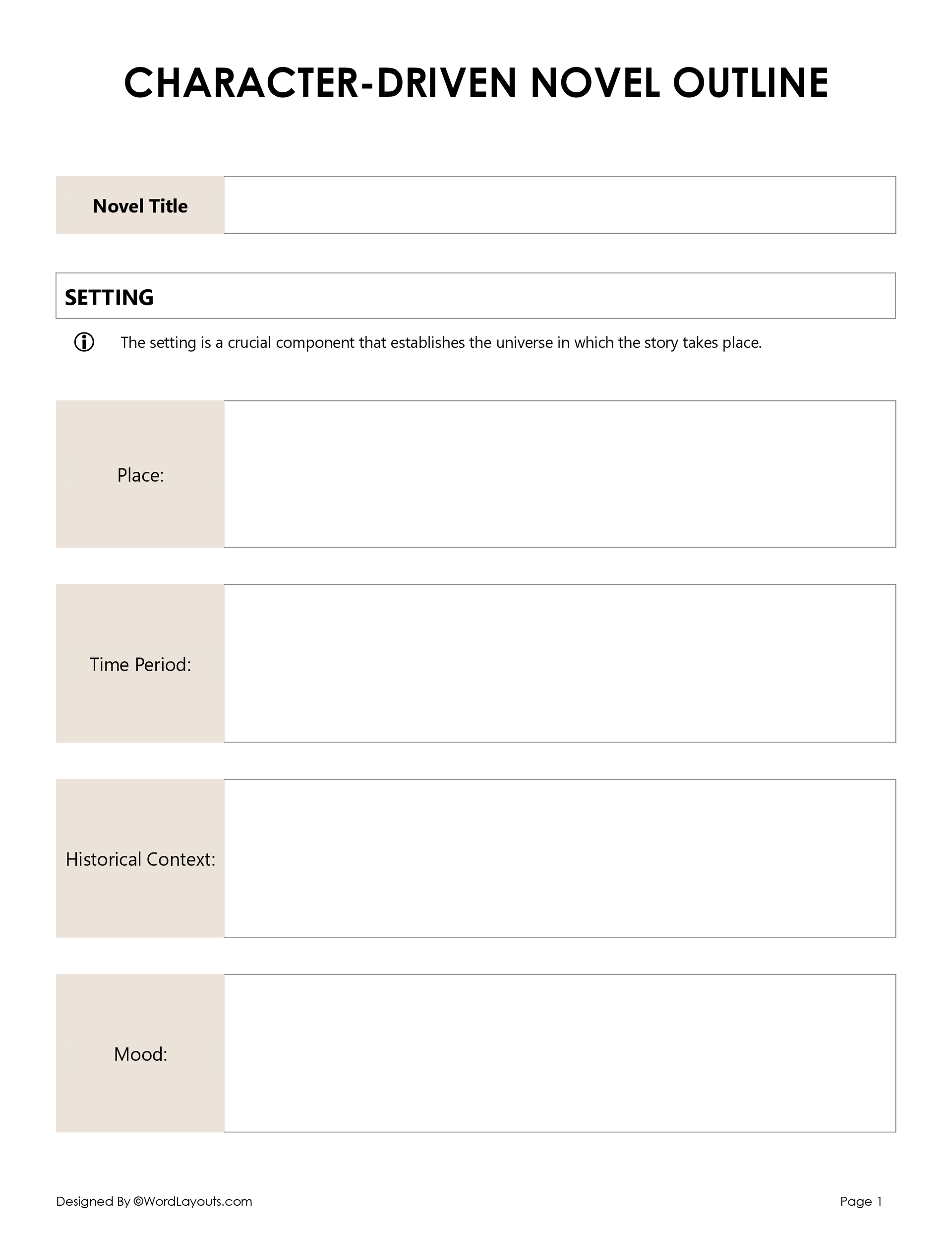Mystery Novel Outline Template WordLayouts Mystery Novel Outline Template WordLayouts