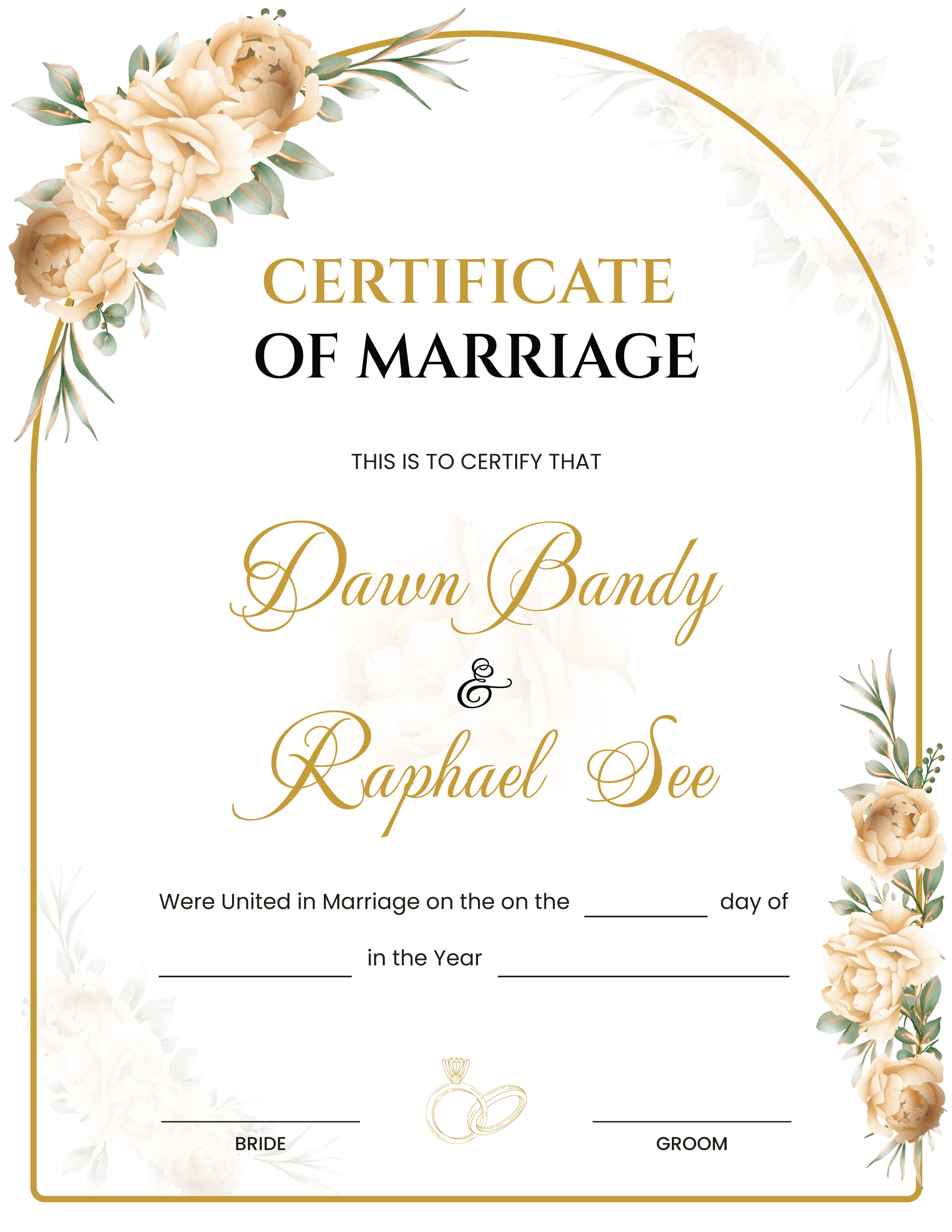 Charmed Blossom Wedding Certificate Template (Portrait) WordLayouts Charmed Blossom Wedding Certificate Template (Portrait) WordLayouts