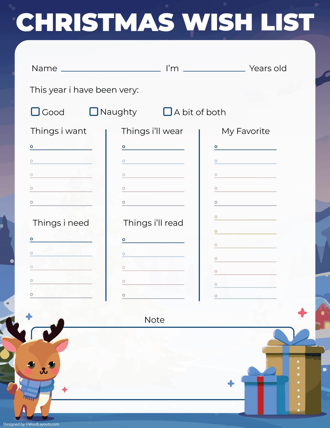 Free Printable Christmas Wish List Templates Free Printable Christmas Wish List Templates