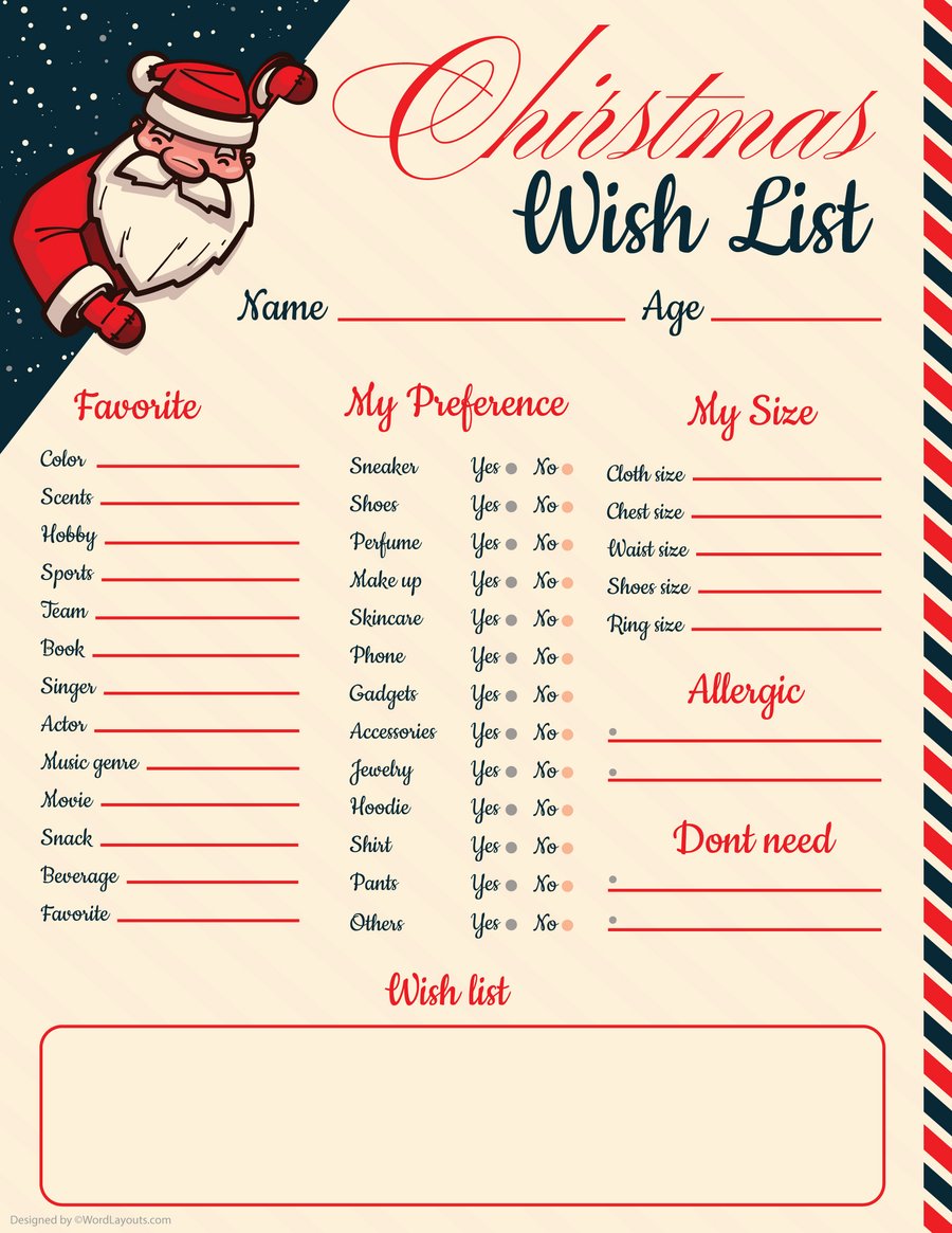 Traditional Christmas Wish List Template WordLayouts traditional-christmas-wish-list-template-wordlayouts