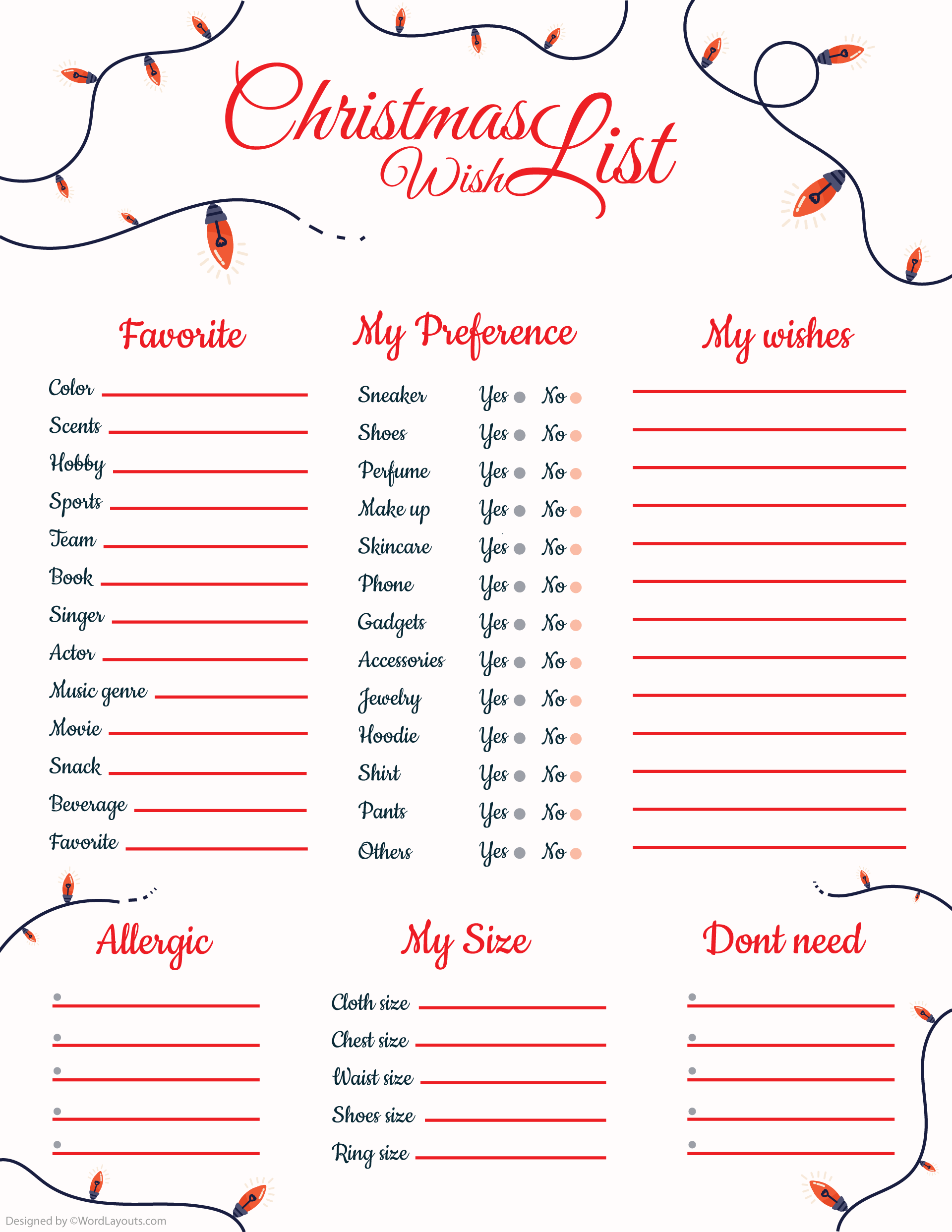 free-printable-christmas-wish-list-templates for Free Printable Christmas Gift List Template Free Printable Christmas Wish List Templates for Free Printable Christmas Gift List Template