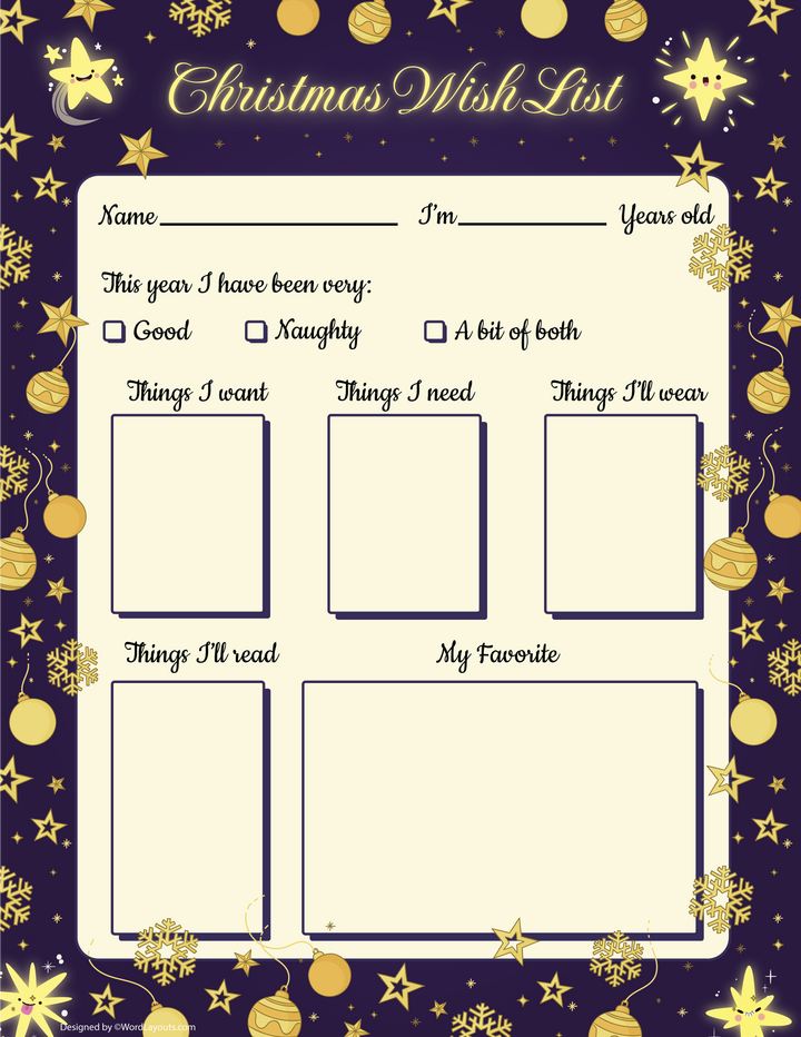 Free Printable Christmas Wish List Templates free-printable-christmas-wish-list-templates