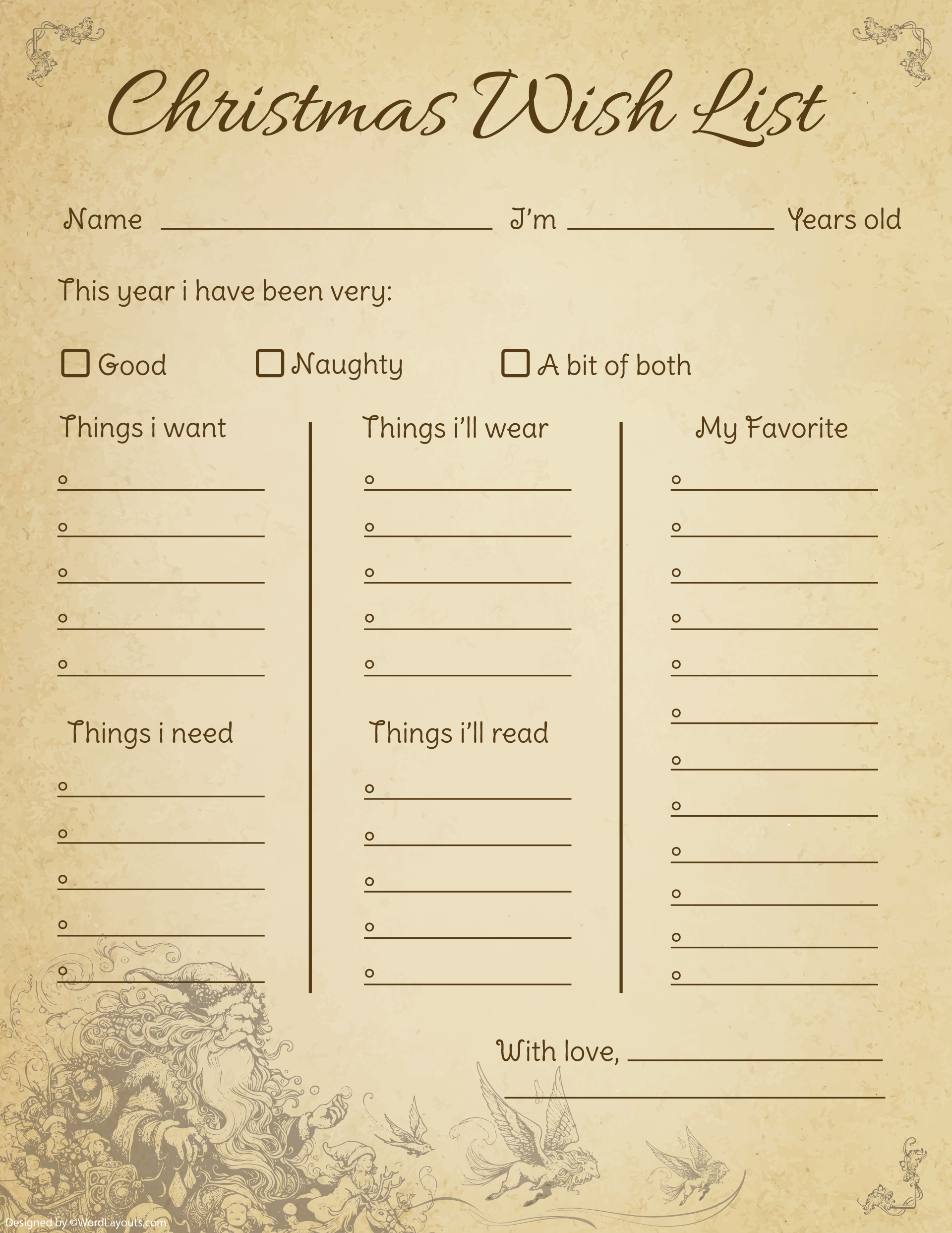 free-printable-christmas-wish-list-templates for Christmas Wish List Template Free Printable Free Printable Christmas Wish List Templates for Christmas Wish List Template Free Printable