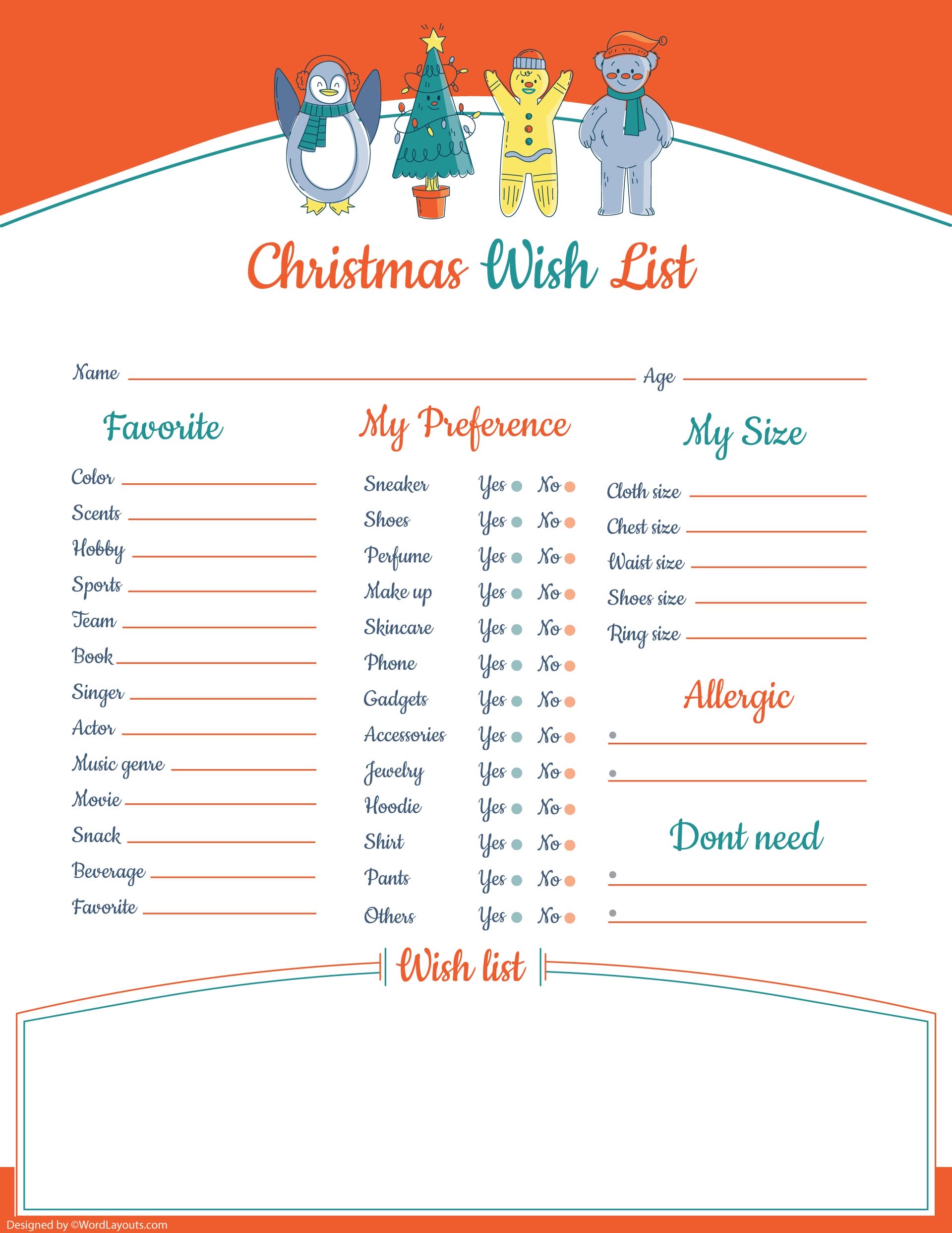 Free Printable Christmas Wish List - Christmas Wish List Template 19 11 86eqte63t