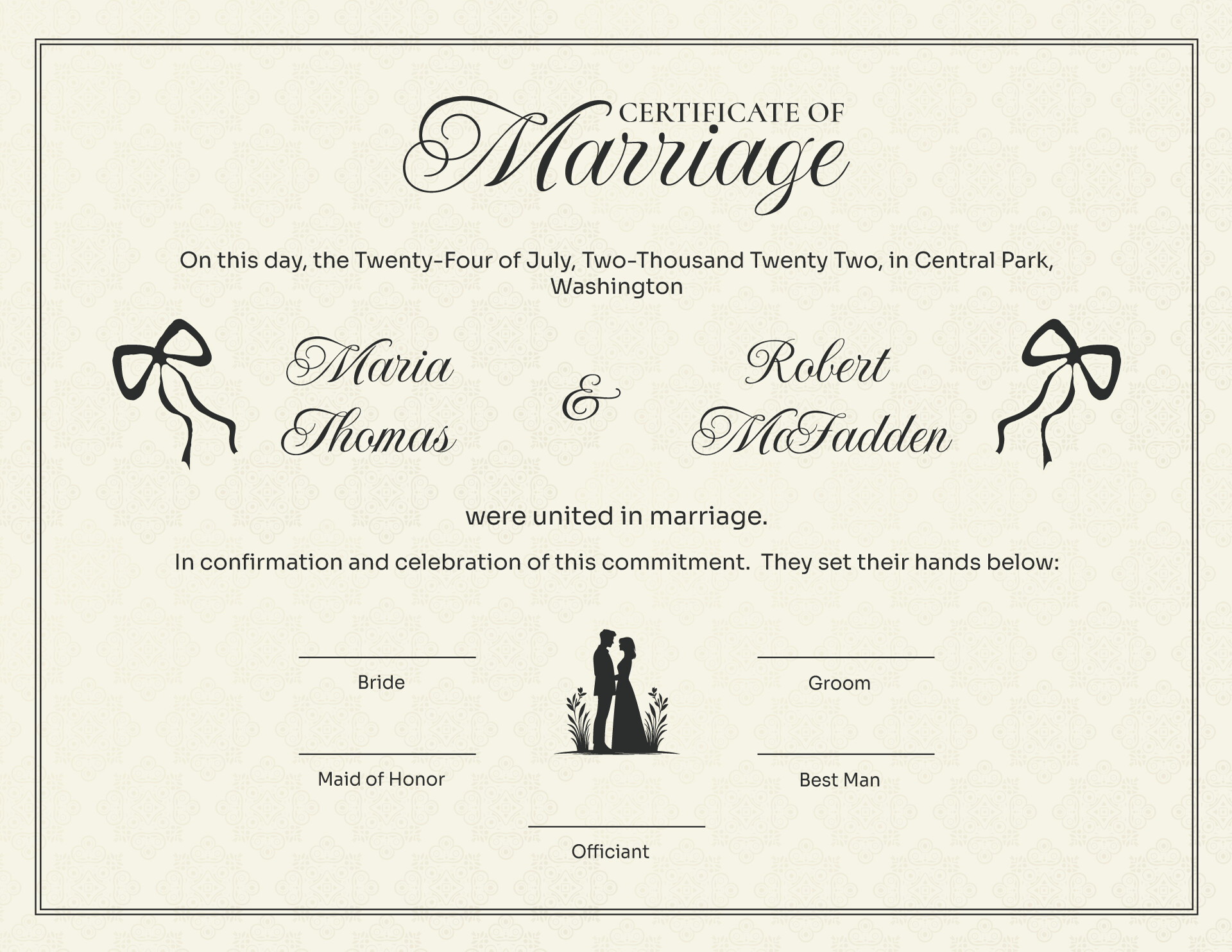 classic-bow-tied-marriage-certificate-template-landscape-wordlayouts for Free Printable Marriage Certificate Download Classic Bow Tied Marriage Certificate Template (Landscape) - WordLayouts for Free Printable Marriage Certificate Download