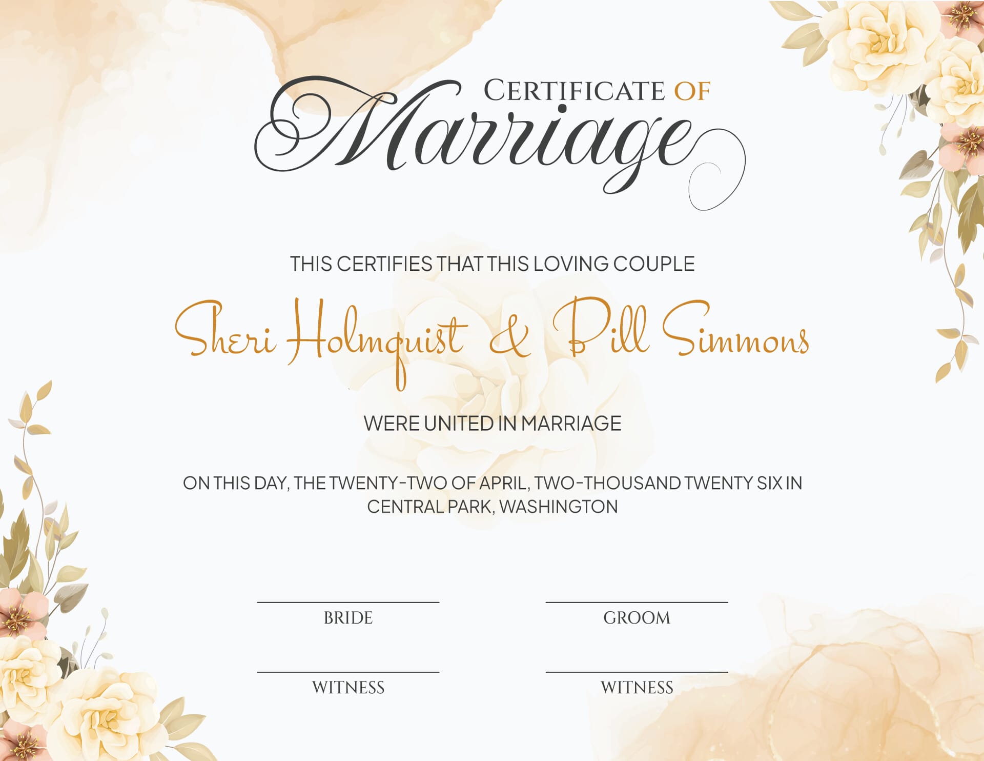 Free Marriage Certificate Templates (Edit & Printable) for Free Printable Marriage Certificate Download