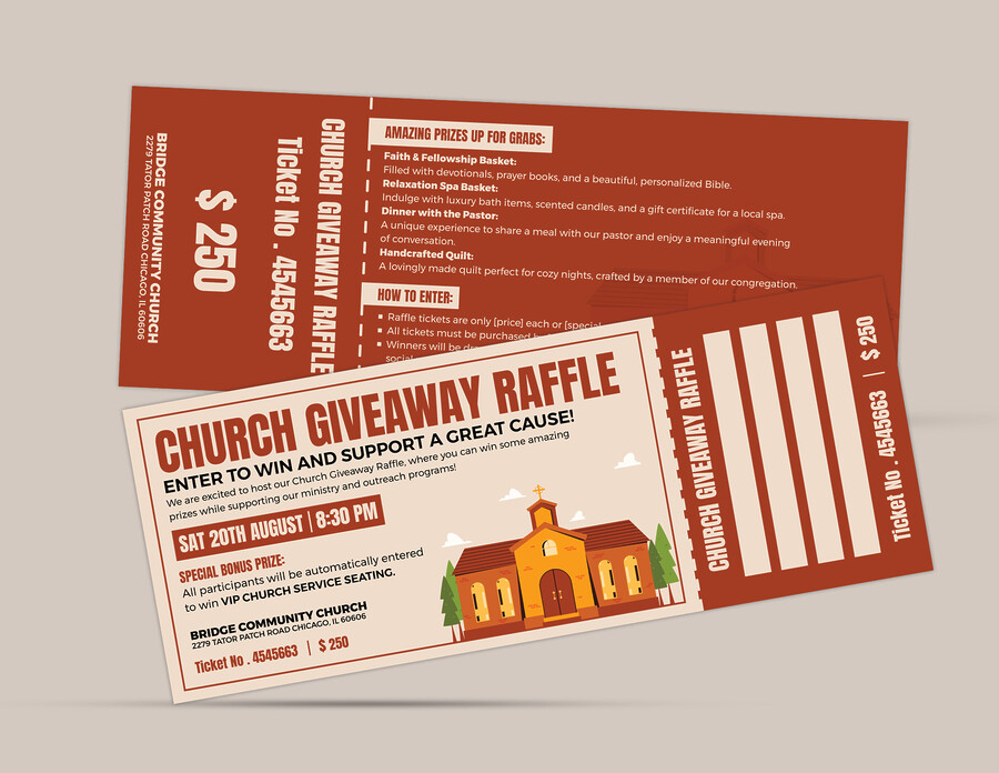 Community Church Giveaway Raffle Template - WordLayouts