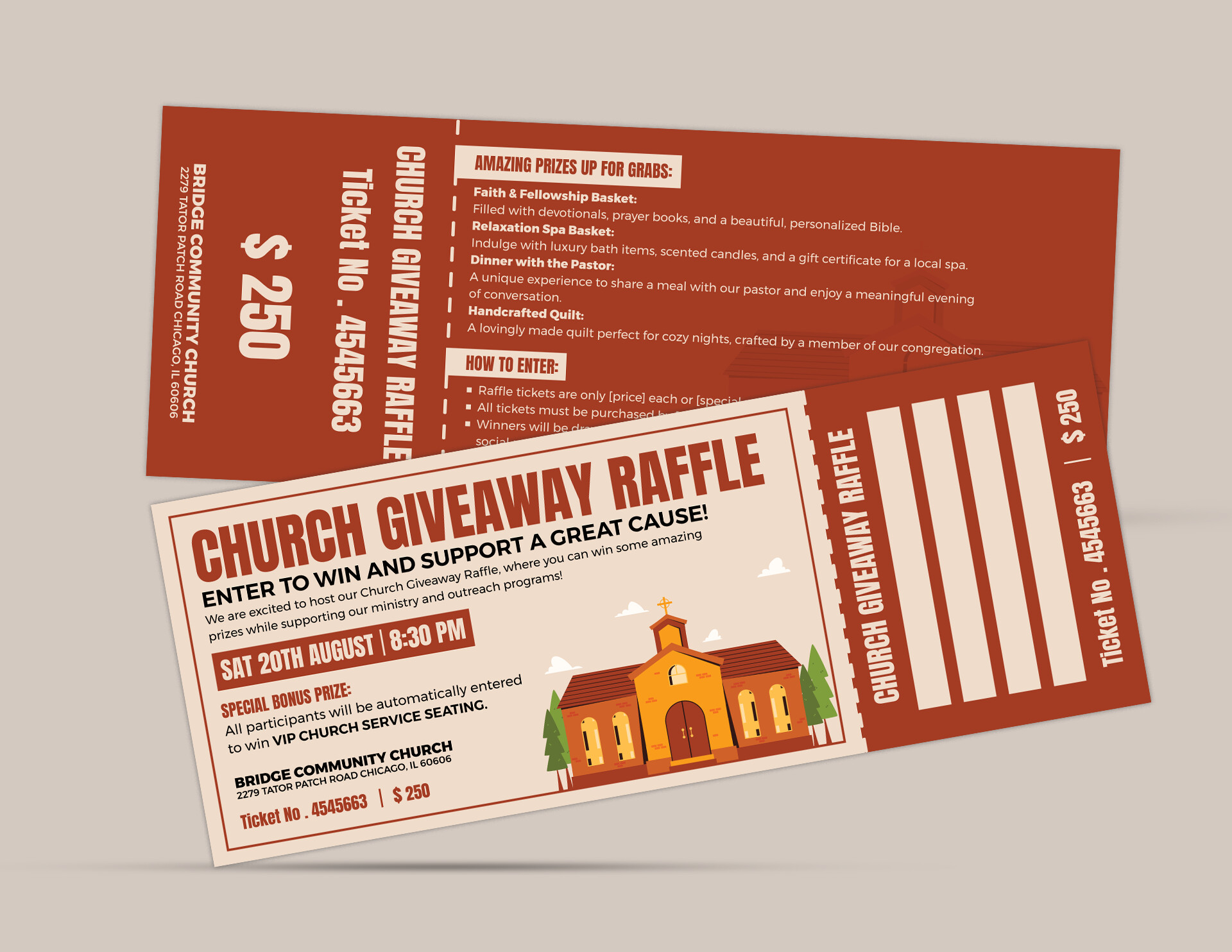 Community Church Giveaway Raffle Template - WordLayouts