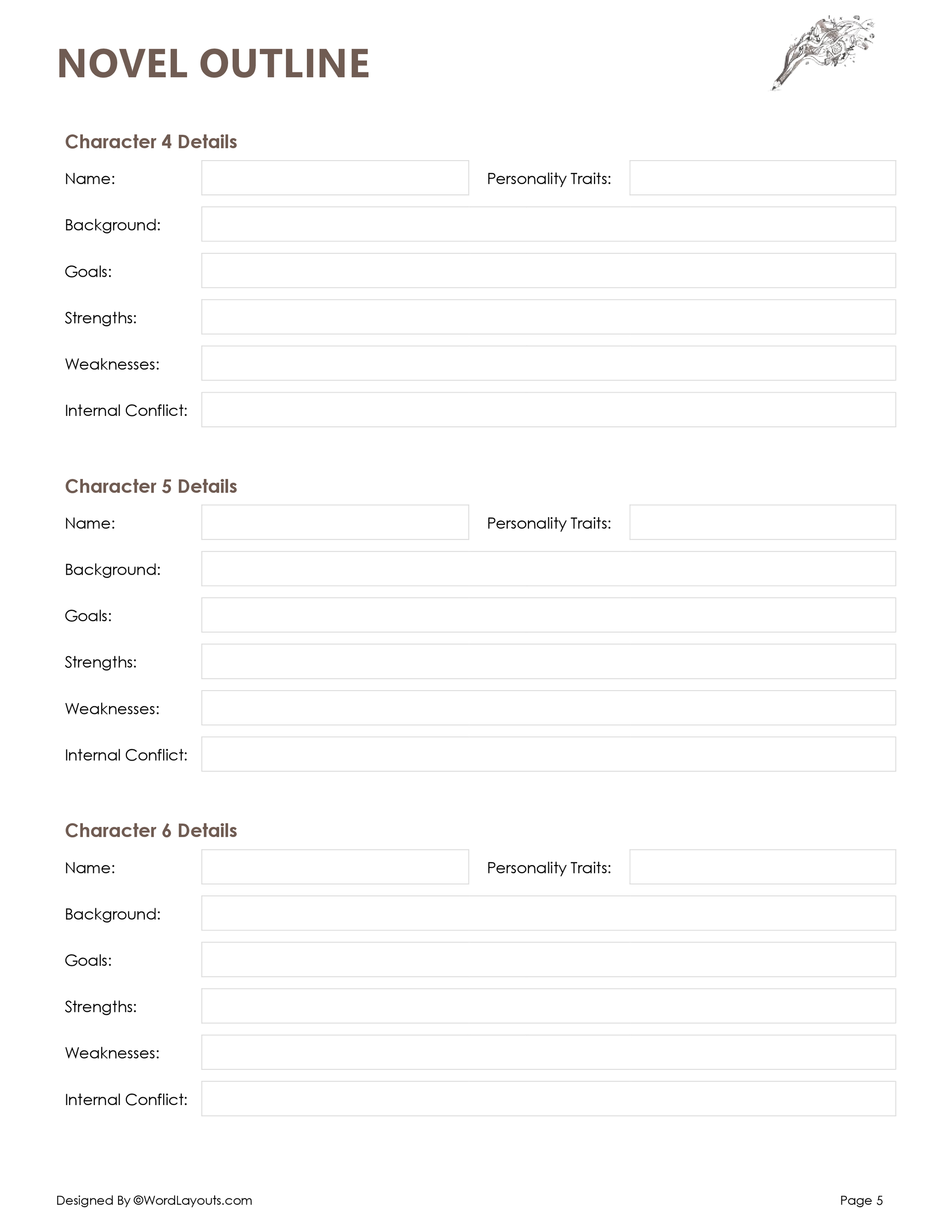 Novel Outline and Plotting Template to Plan Your Story