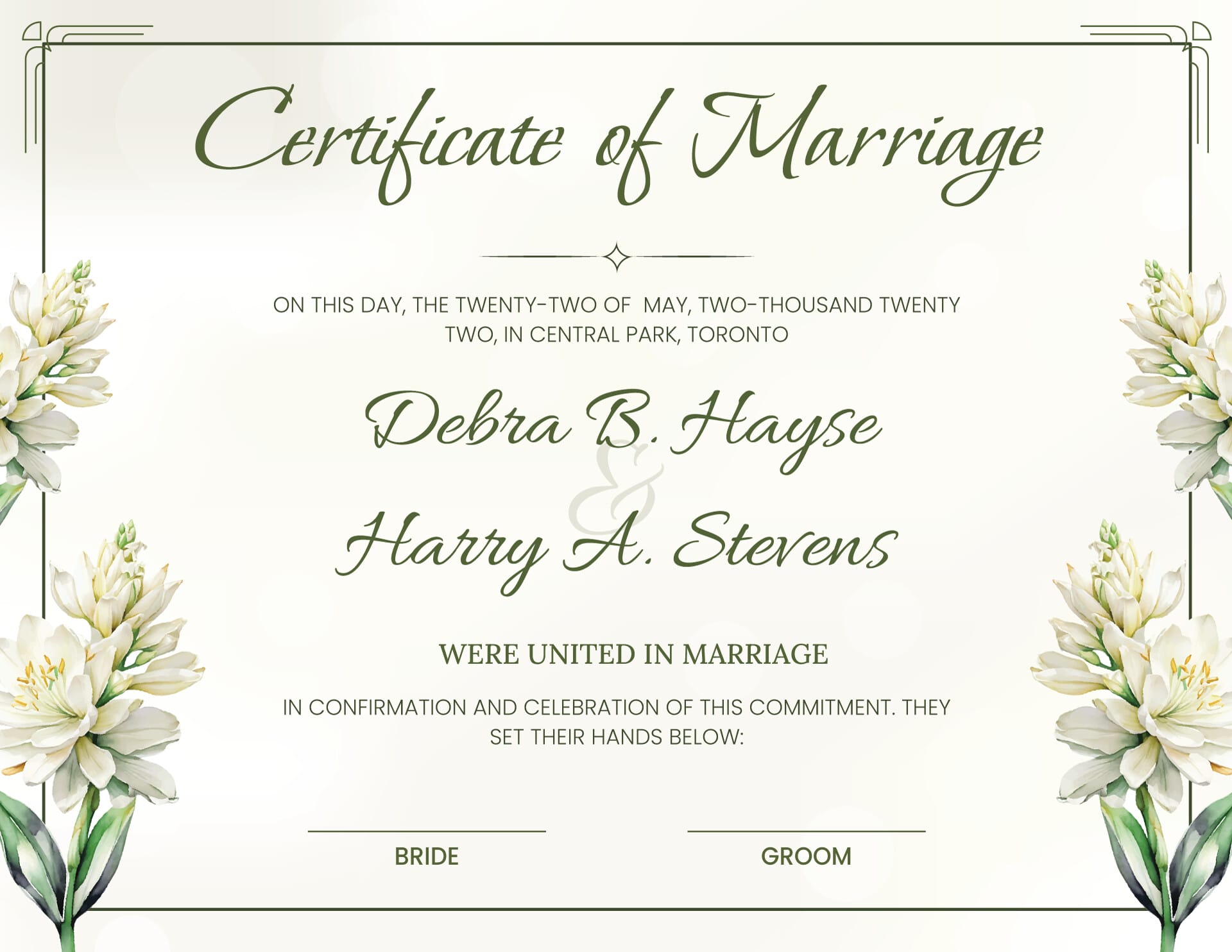Free Marriage Certificate Templates (Edit & Printable) for Free Printable Marriage Certificate Download