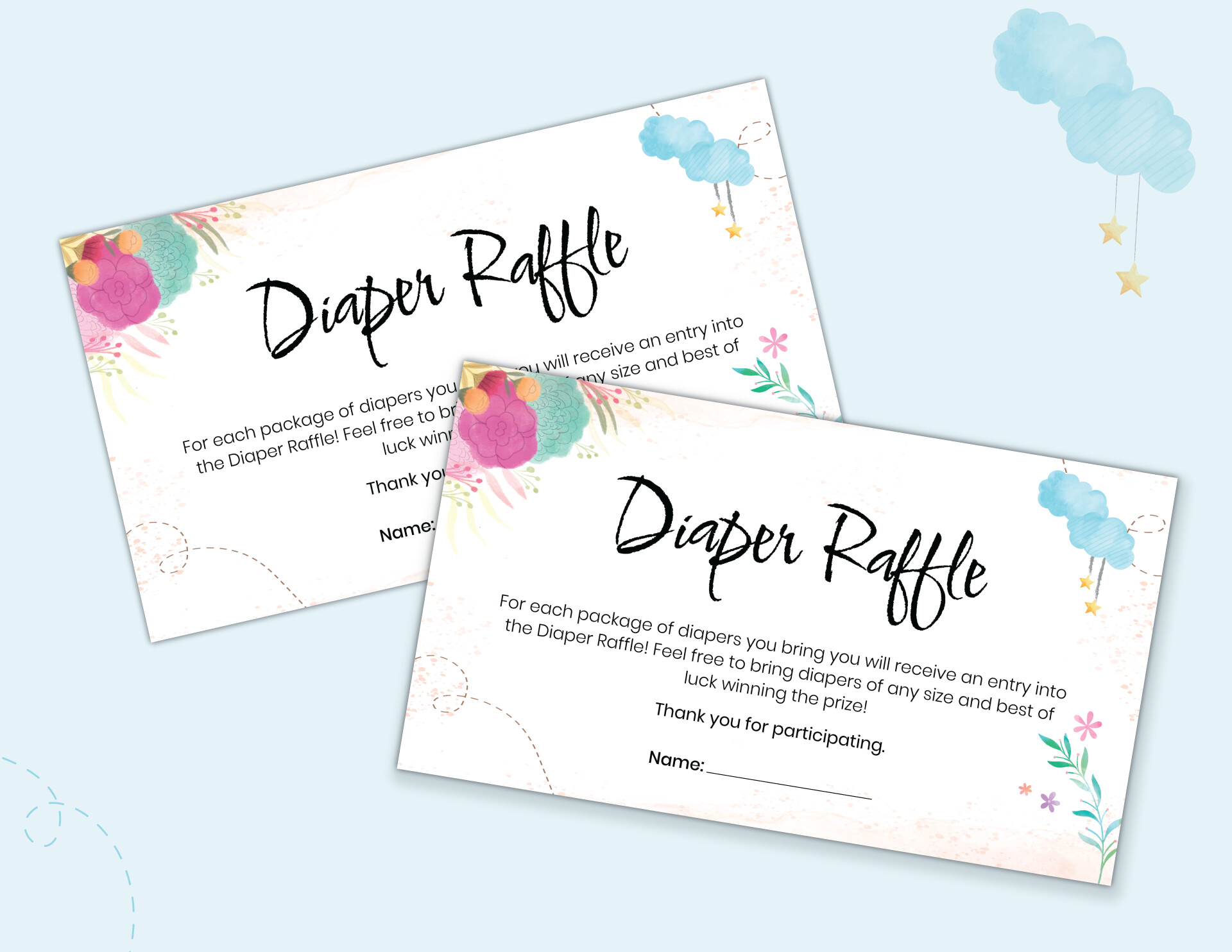 Diaper Doodle Raffle Template - WordLayouts