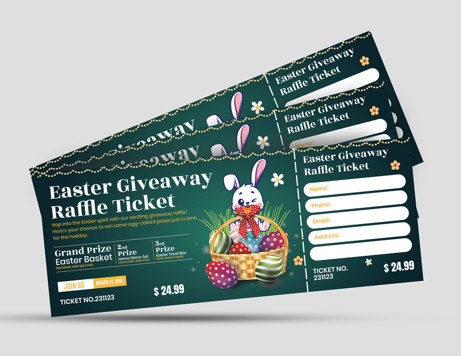 Easter Themed Raffle Template - WordLayouts