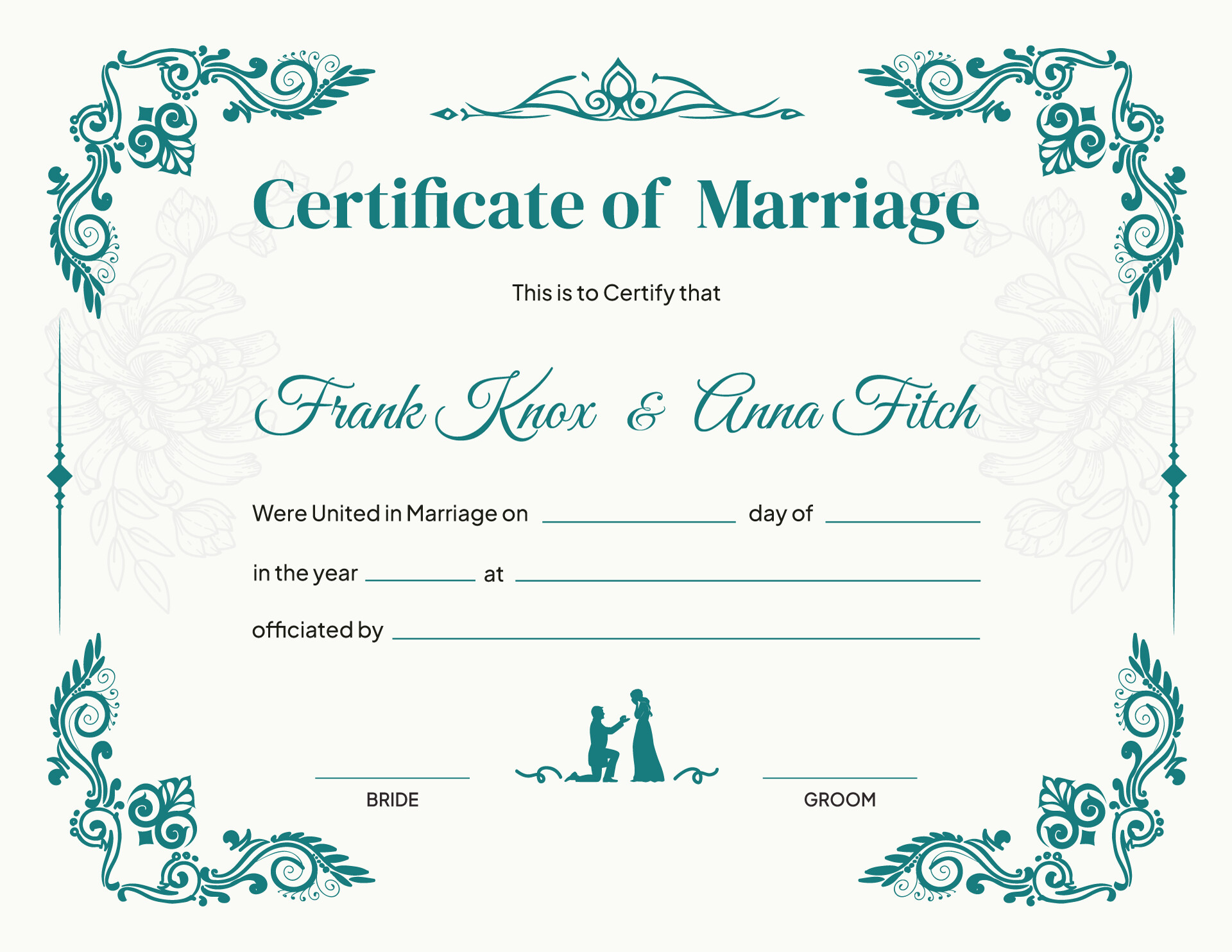 Elegant Marriage Certificate Template (Landscape) - WordLayouts elegant-marriage-certificate-template-landscape-wordlayouts