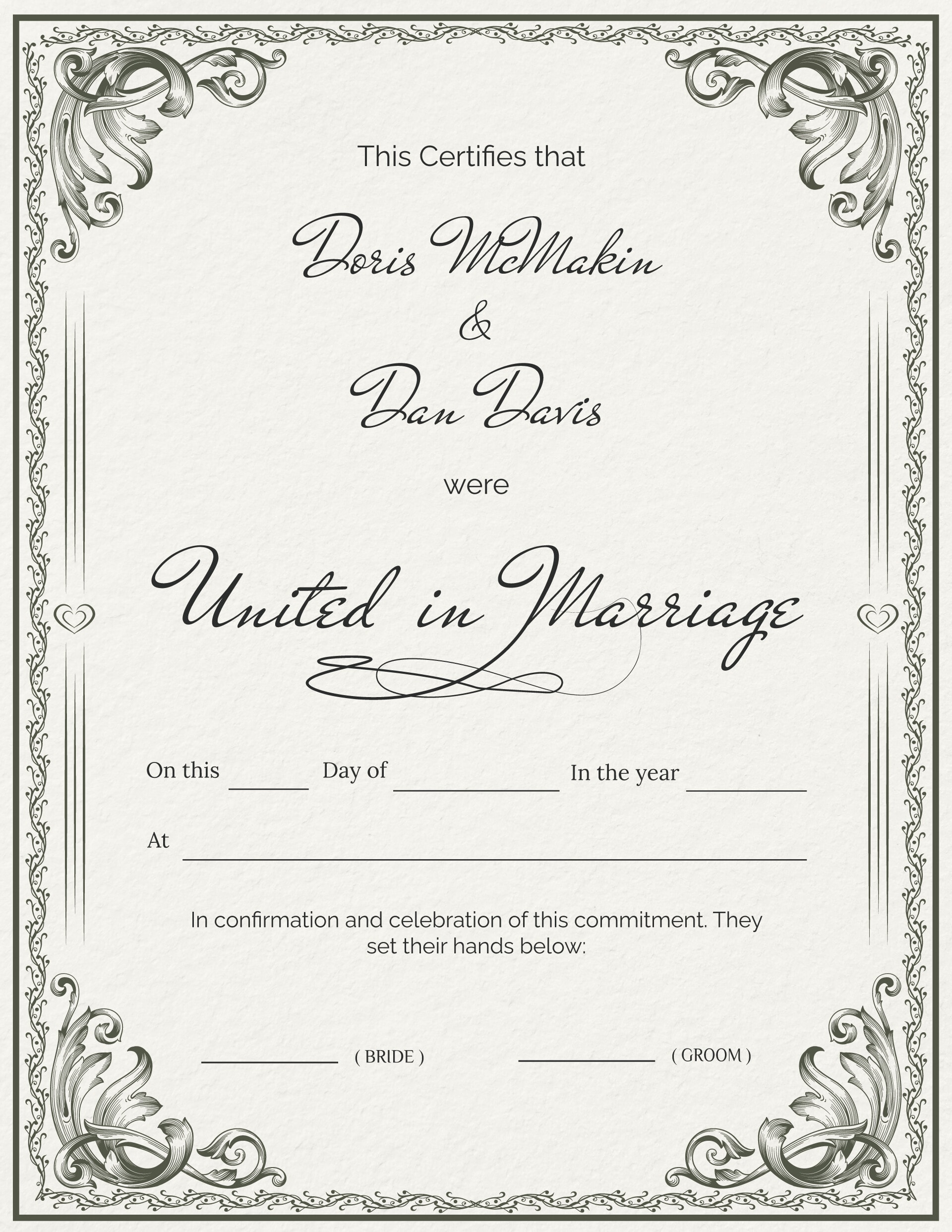 free marriage certificate templates (edit & printable)