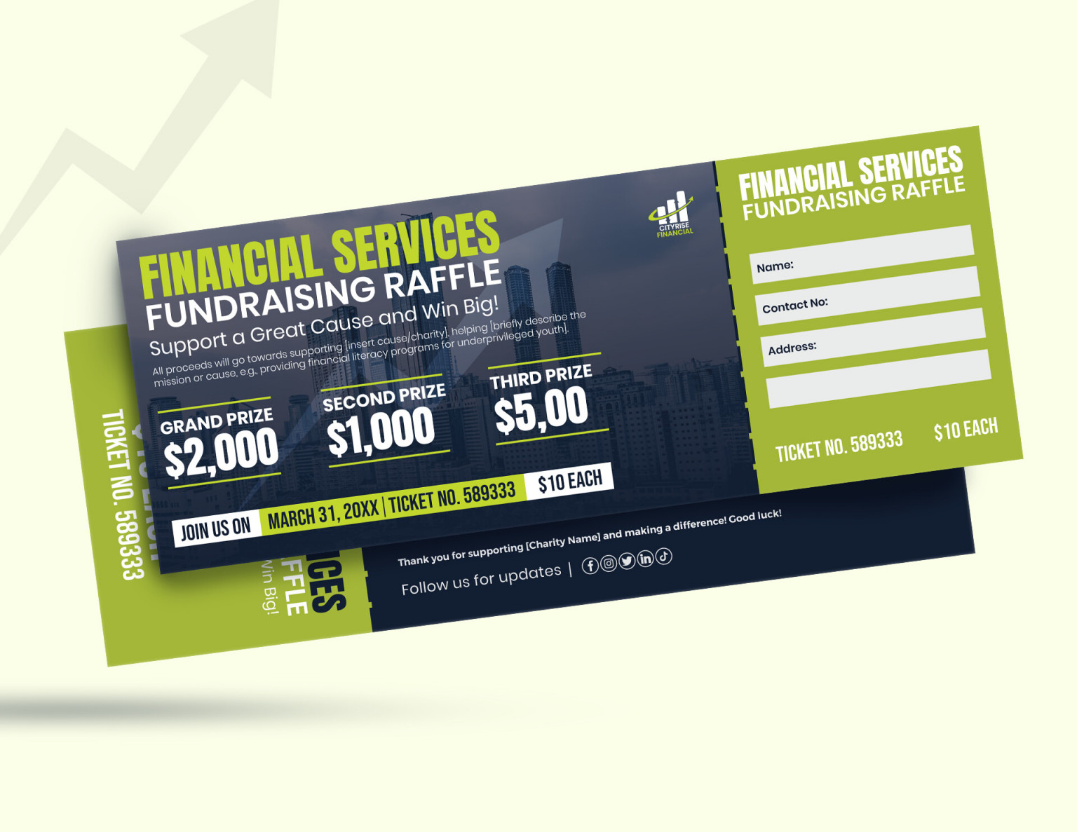 Ticket to Change Raffle Ticket Template - WordLayouts