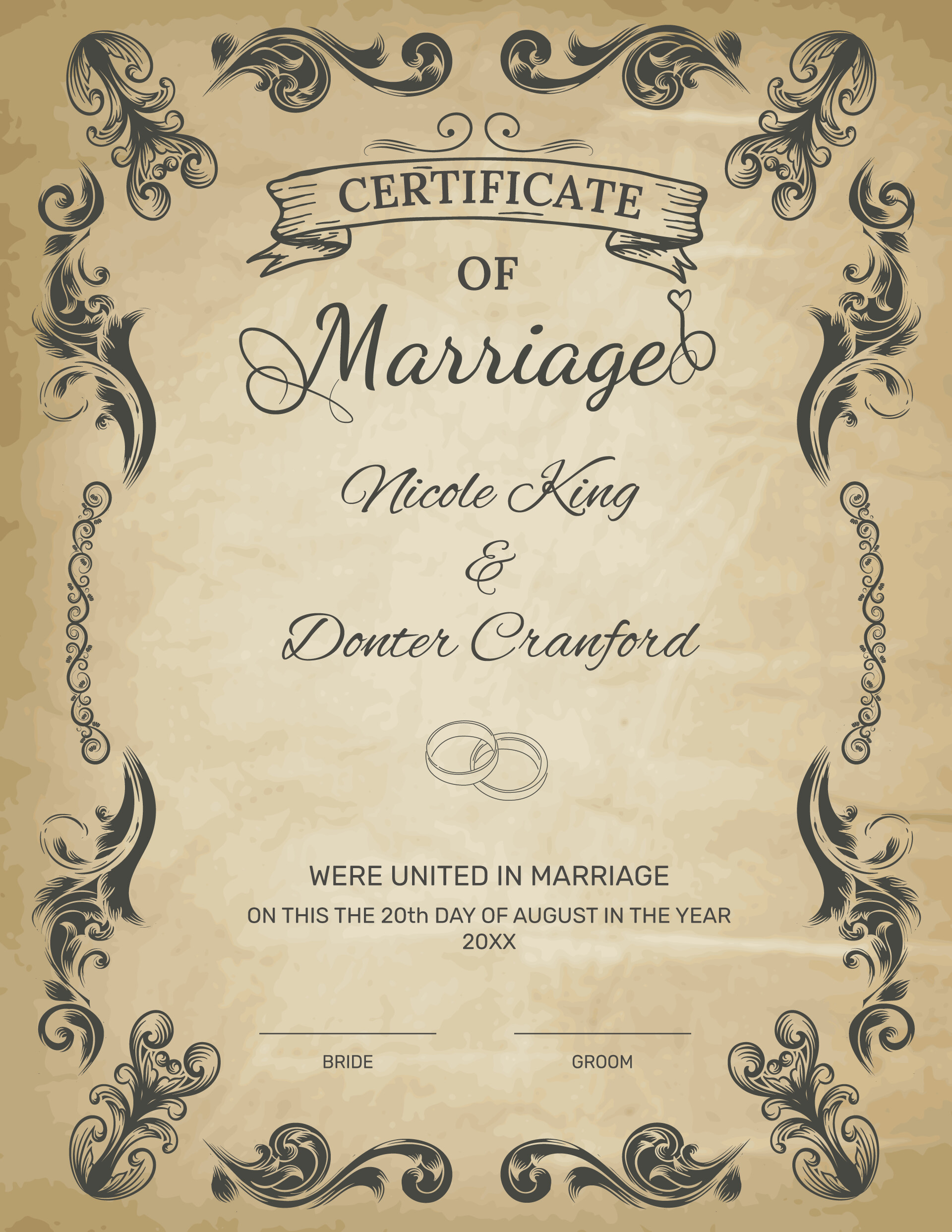 Free Marriage Certificate Templates (Edit & Printable) free-marriage-certificate-templates-edit-printable