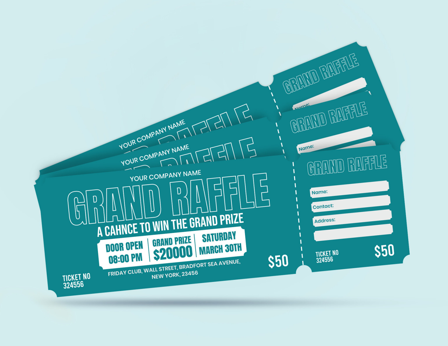 Grand Prize Raffle Ticket Template - WordLayouts