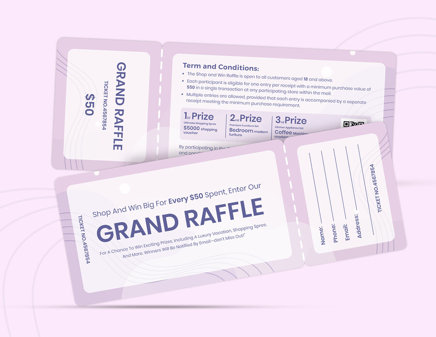 Grand Prize Raffle Ticket Template - WordLayouts