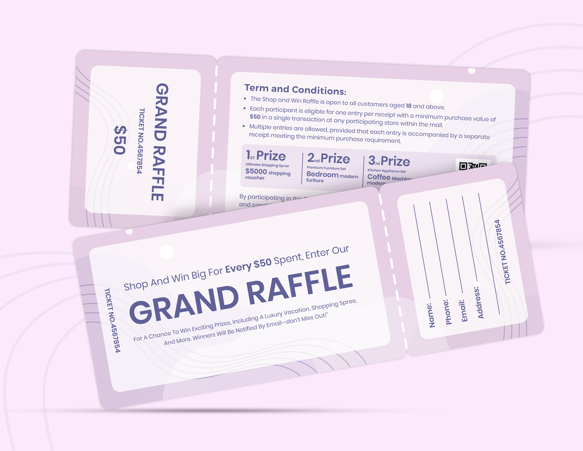 Grand Prize Raffle Ticket Template - WordLayouts