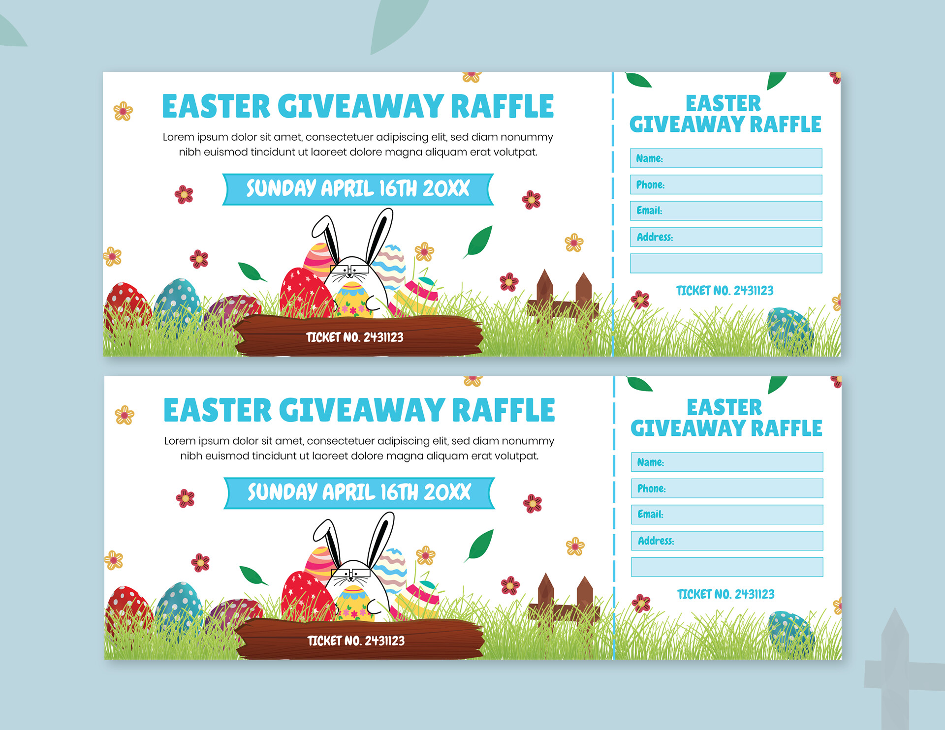 Easter Themed Raffle Template - WordLayouts