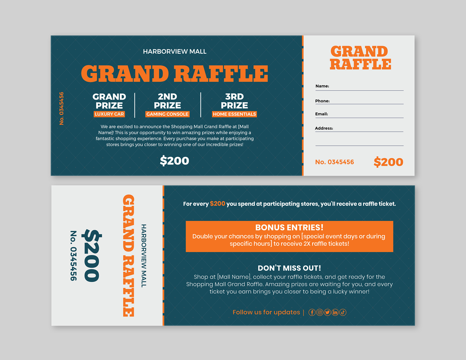 Prize Raffle Ticket Template - WordLayouts