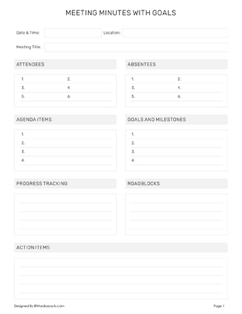 General Meeting Minutes Template - WordLayouts