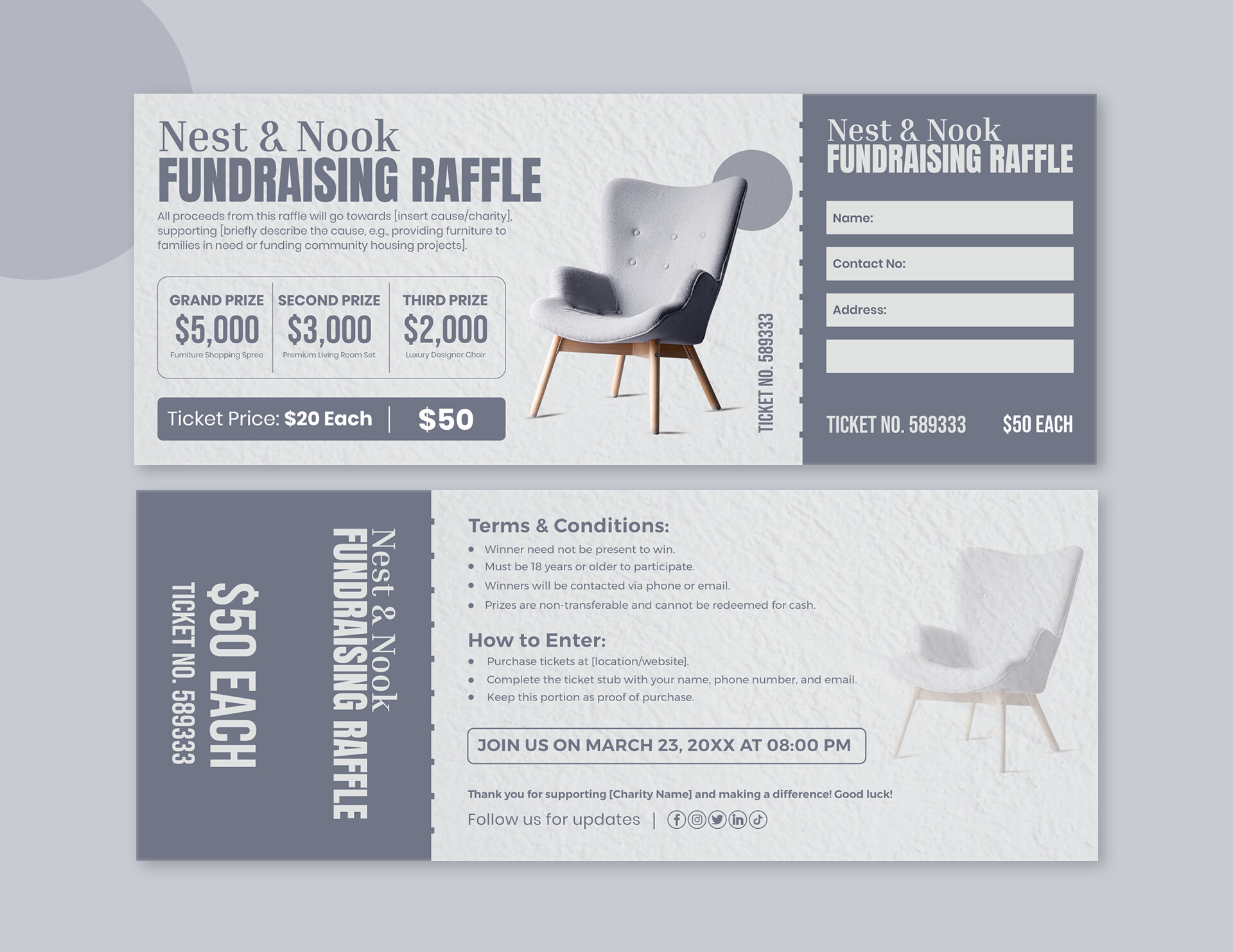 Nest & Nook Giveaway Raffle Template - WordLayouts